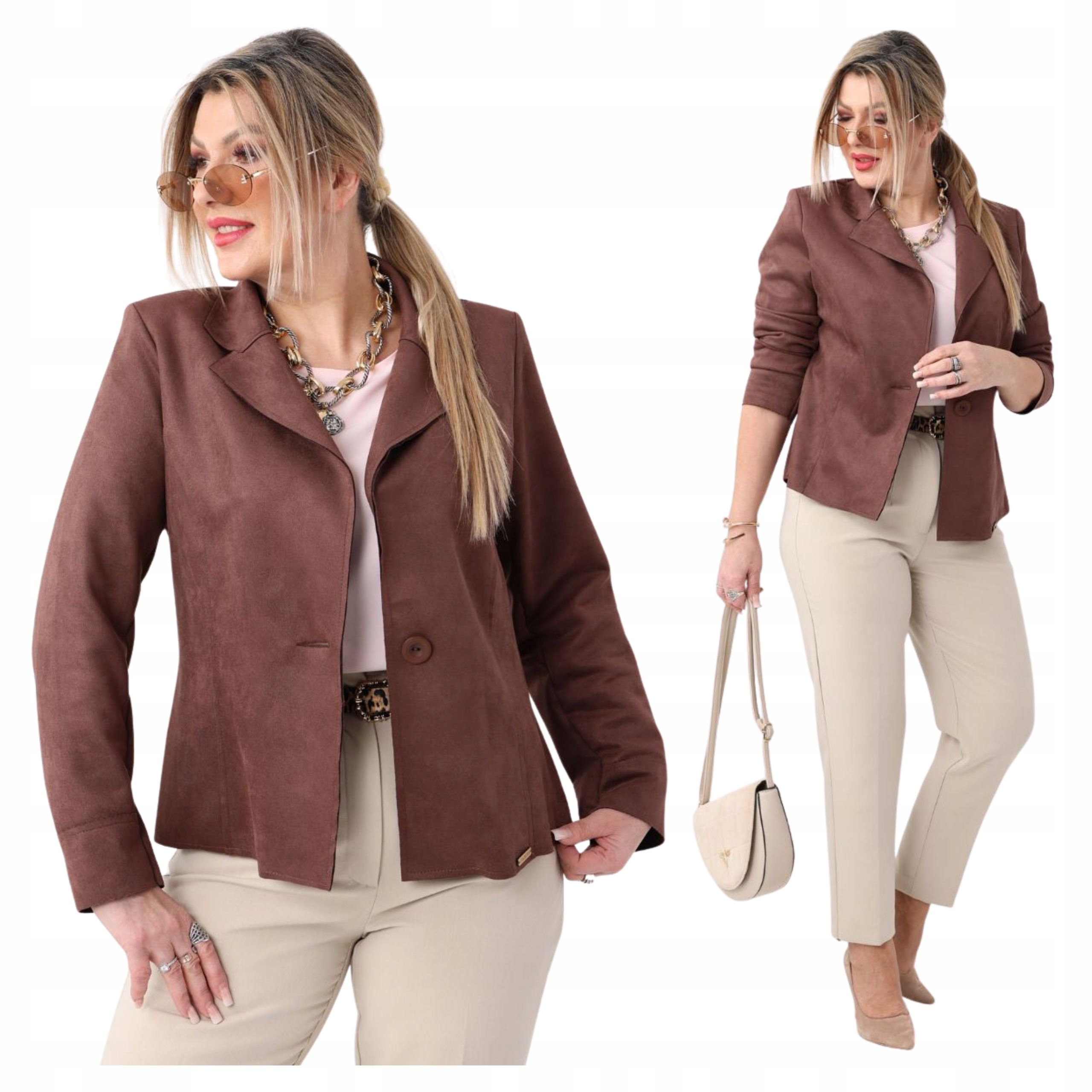 Marynarka damska żakiet zamszowy Polski Producent duże rozmiary