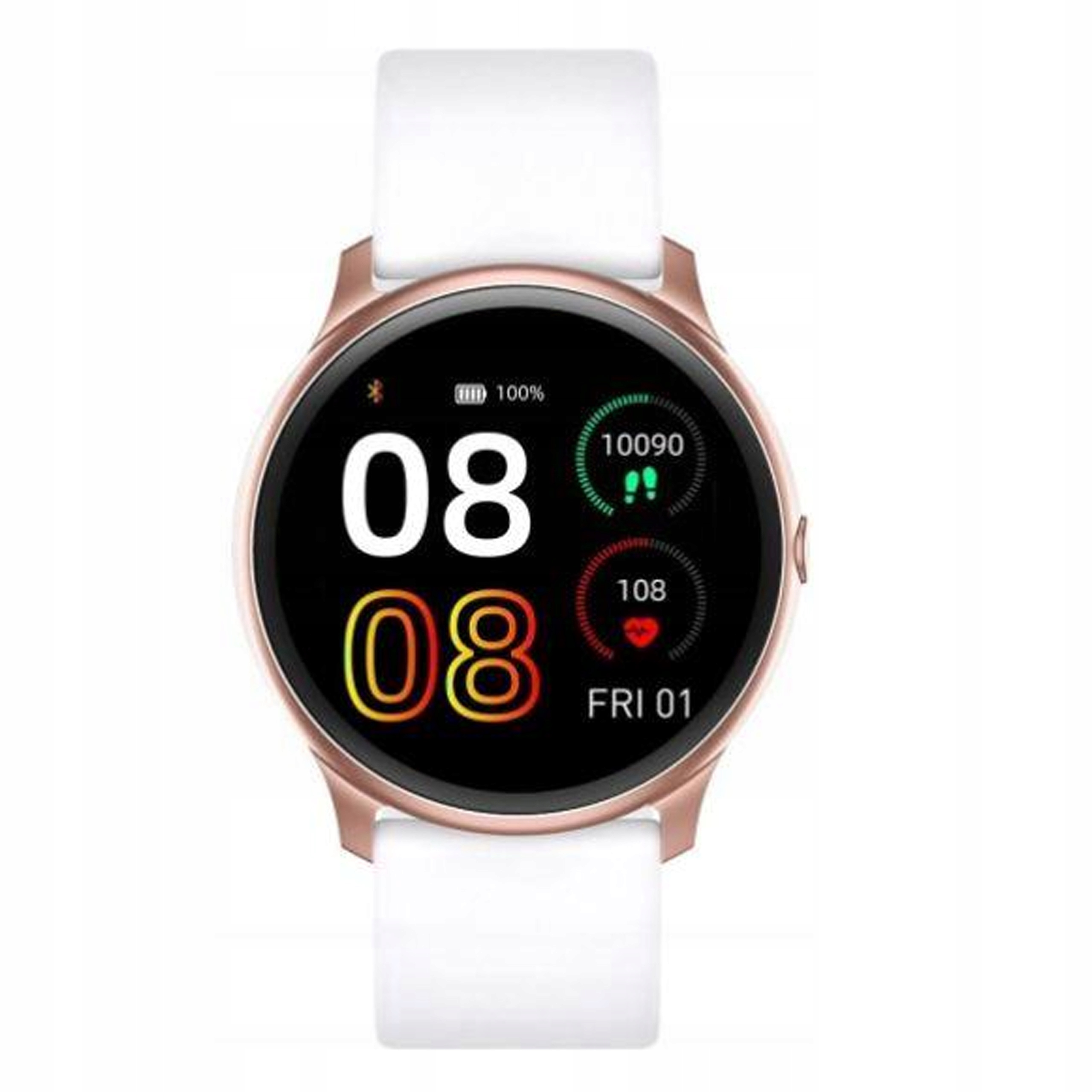 Bílé Chytré Hodinky s růžovým pouzdrem jsou efektní a ideální jako dárek