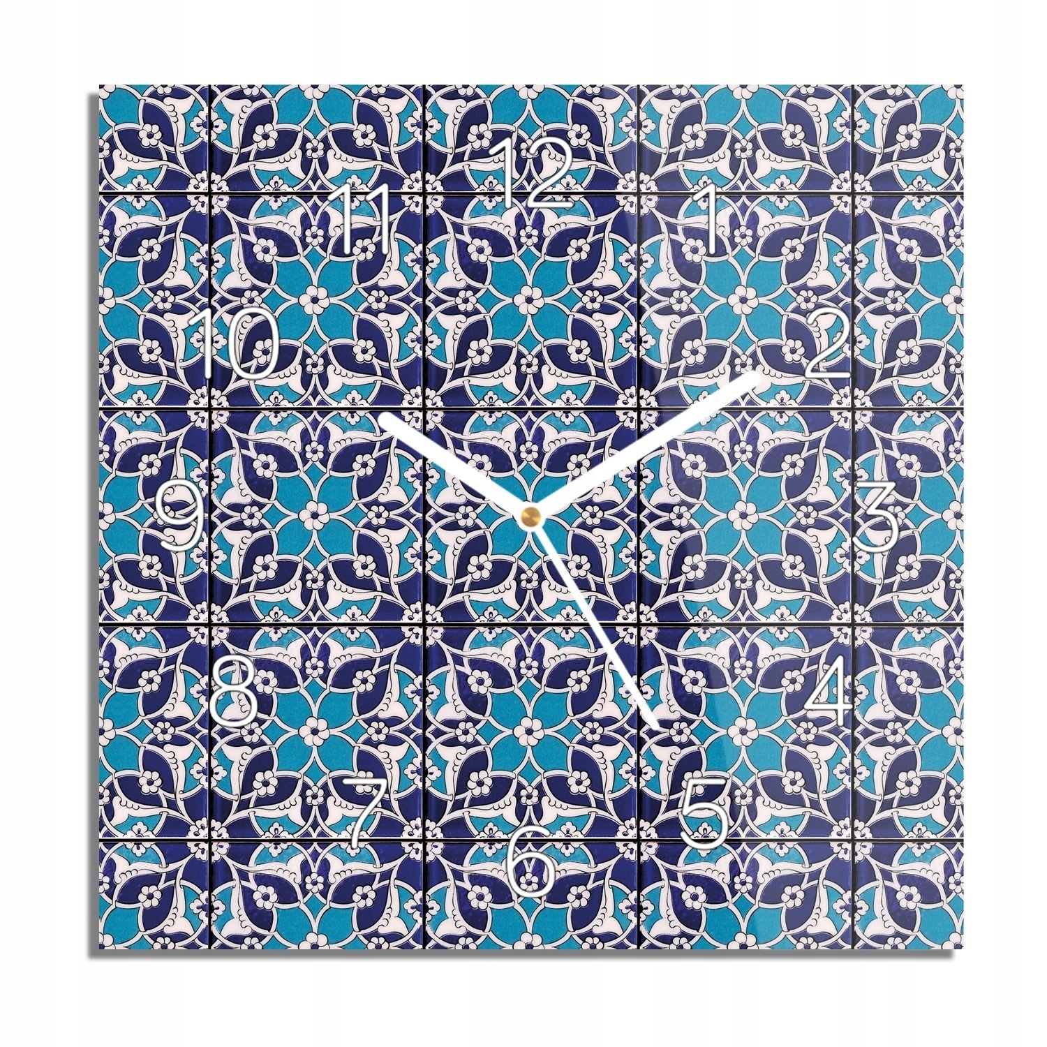 

Mozaika ornament zegar szklany kwadratowy 30x30