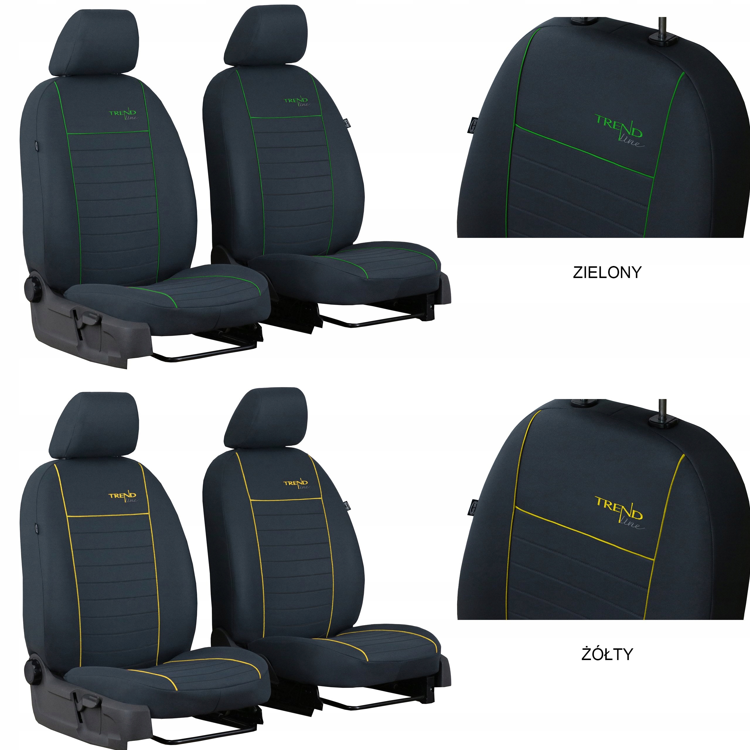 POKROWCE MIAROWE SAMOCHODOWE MATERIAŁ NA SIEDZENIA PRZODY DO KIA NIRO 2 Model Trend Line