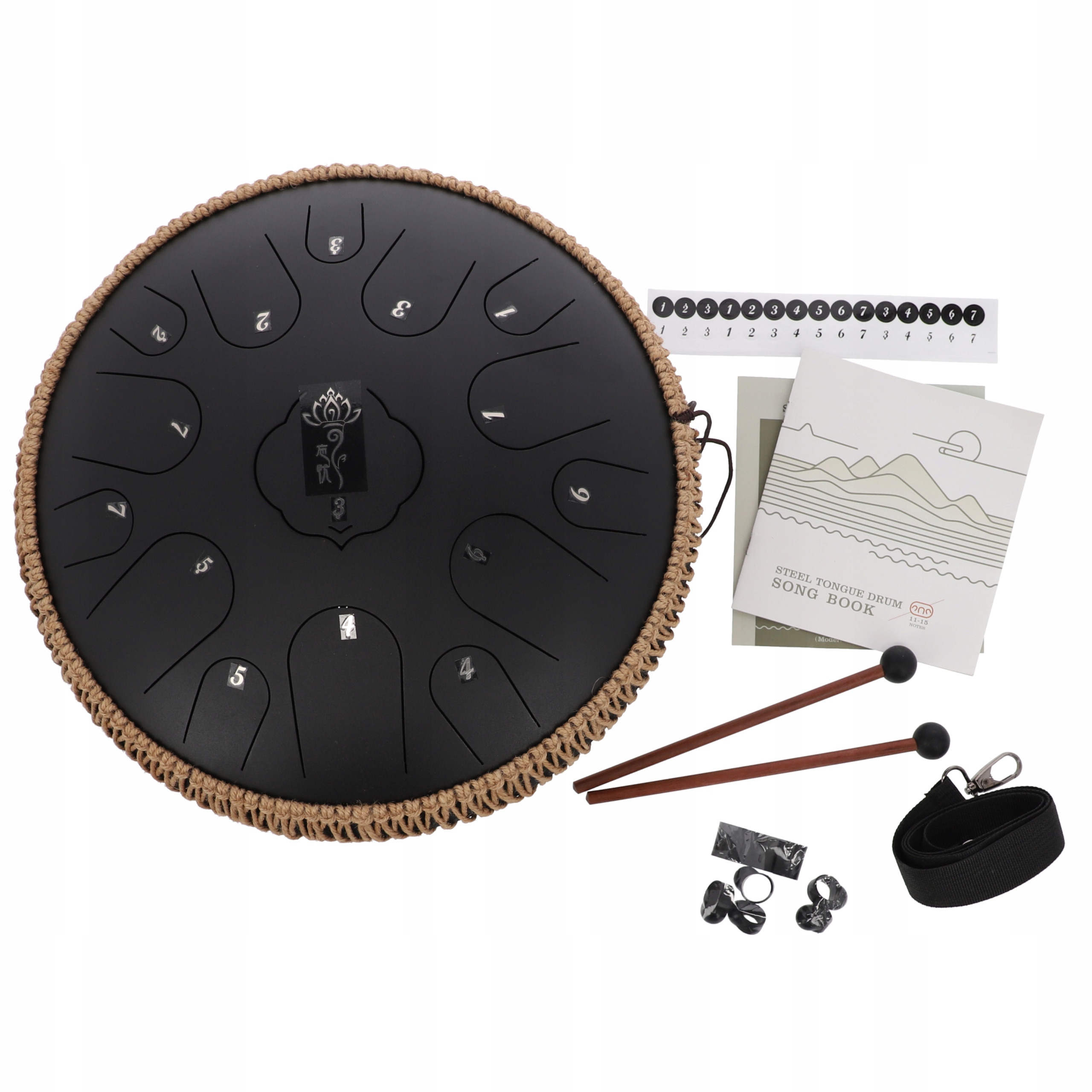 Lotus Tongue Drum Tank Handpan 14" 15 tun Hluru-Wangyou Taška na paličky