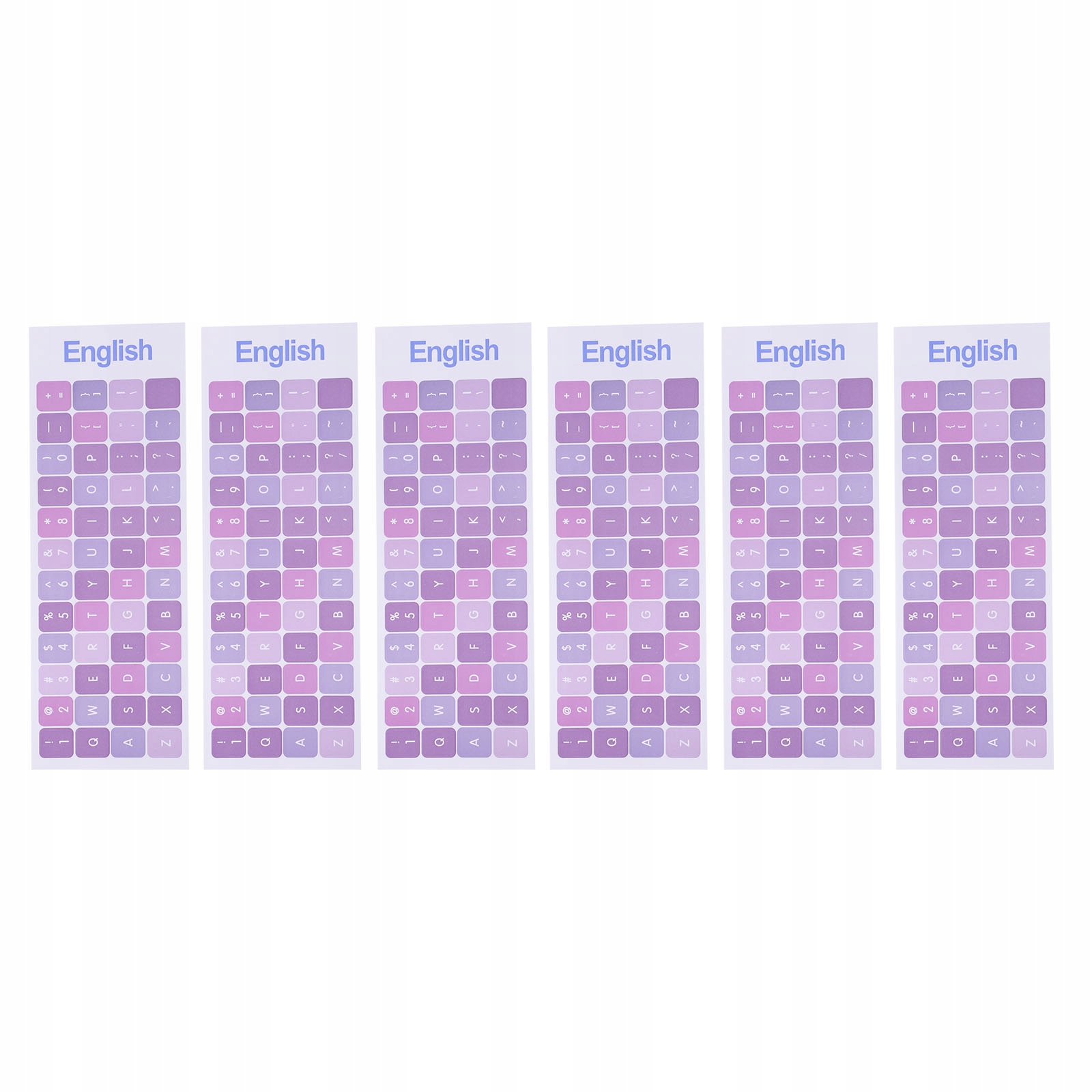 NAKLEJKI NA KLAWIATURĘ KOMPUTER UNIWERSALNE KLAWIATURY LAPTOP 6 SZT