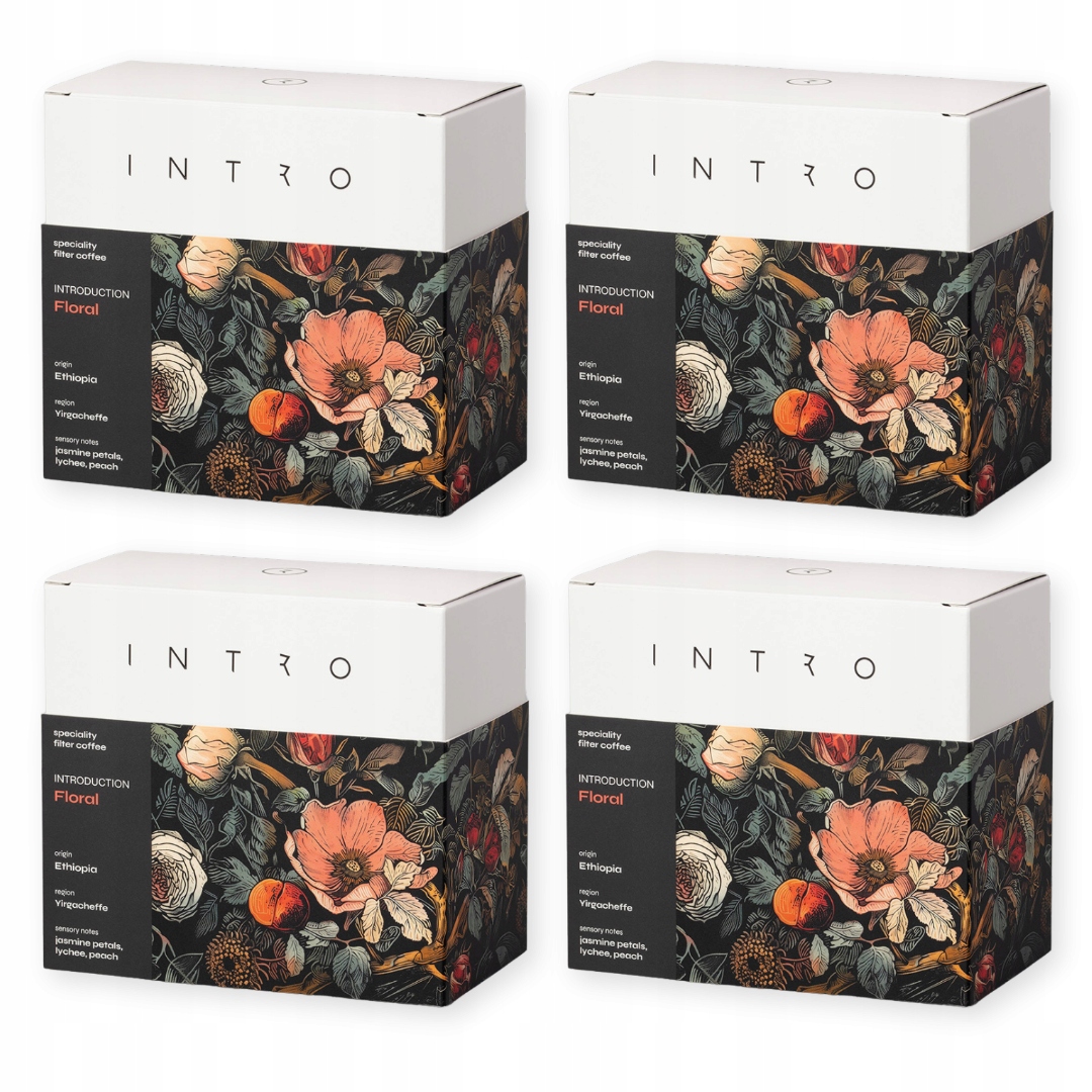 Levně Káva zrnková 4x250 g Floral Etiopie, káva káva, single Intro
