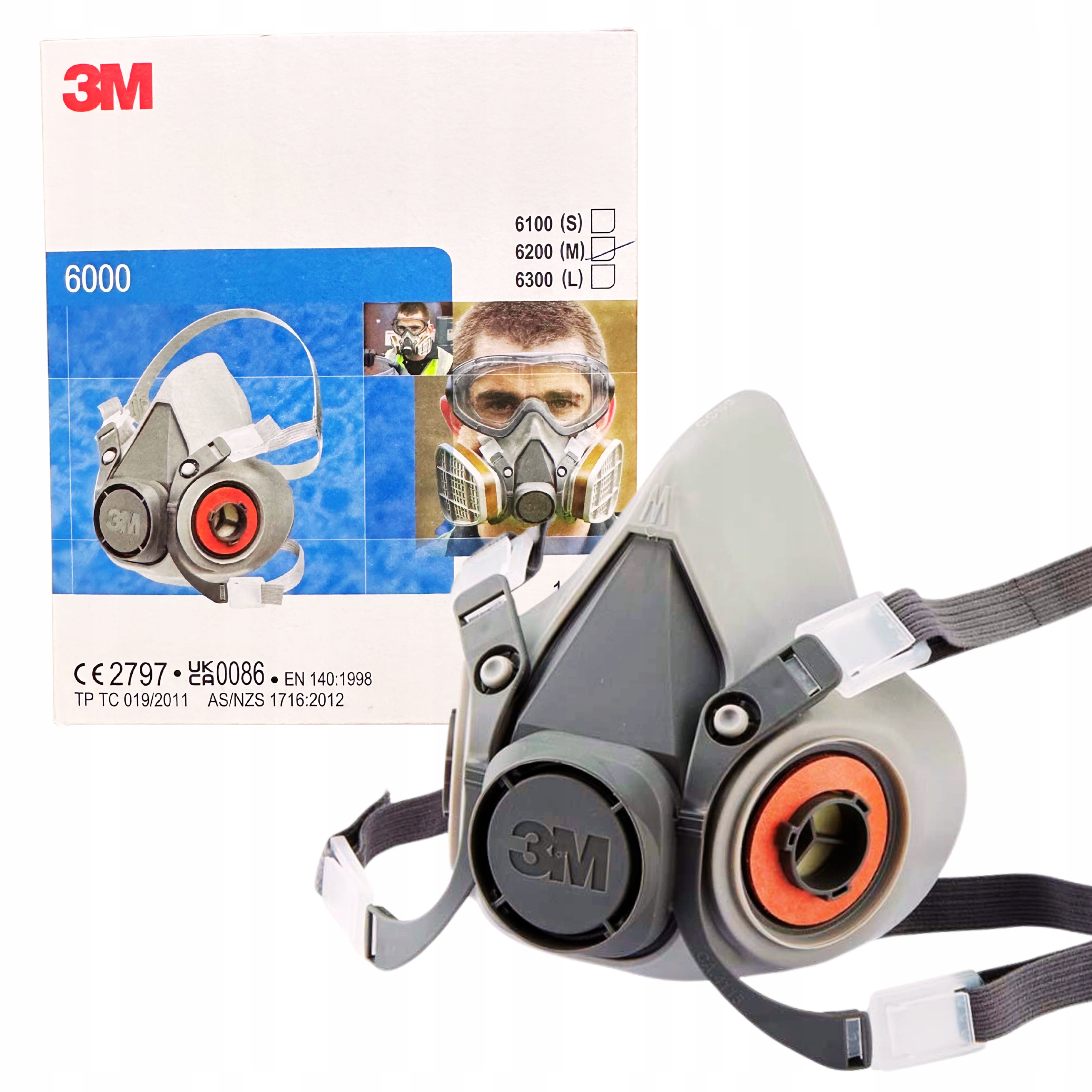 Maska 3M 6300 L 6200 M Półmaska ochrona dróg oddechowych przemysł chemia
