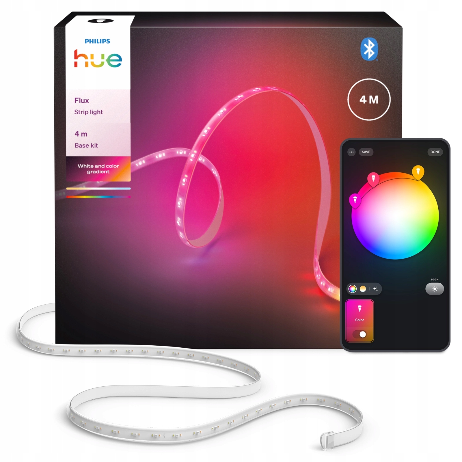 Led Pásik 4m 16W 1600lm Rgb Tw Inteligentný Flux Strip Philips Hue