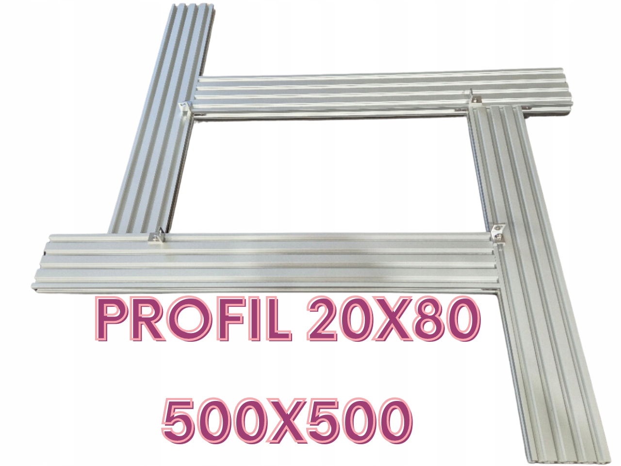 Univerzální nastavitelná šablona pro frézování 500x500 mm z profilu 20x80