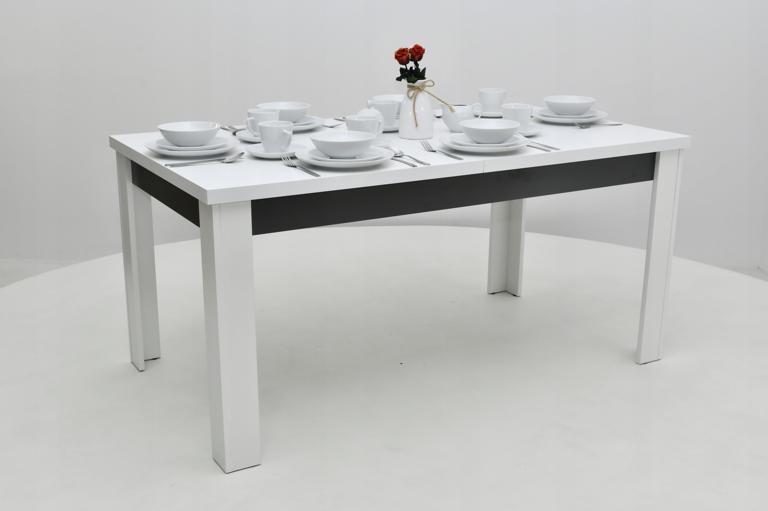 Biało-grafitowy zestaw z 6 krzesłami K-85, Sandow Marka Sandow