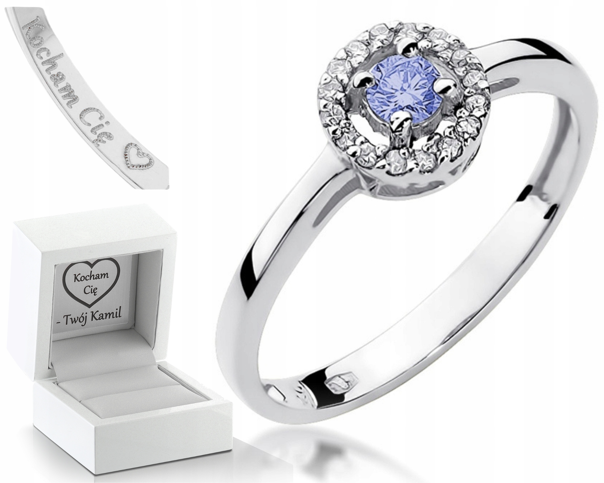 Prstýnek S Tanzanitem A Brilianty Gravírování Bonus