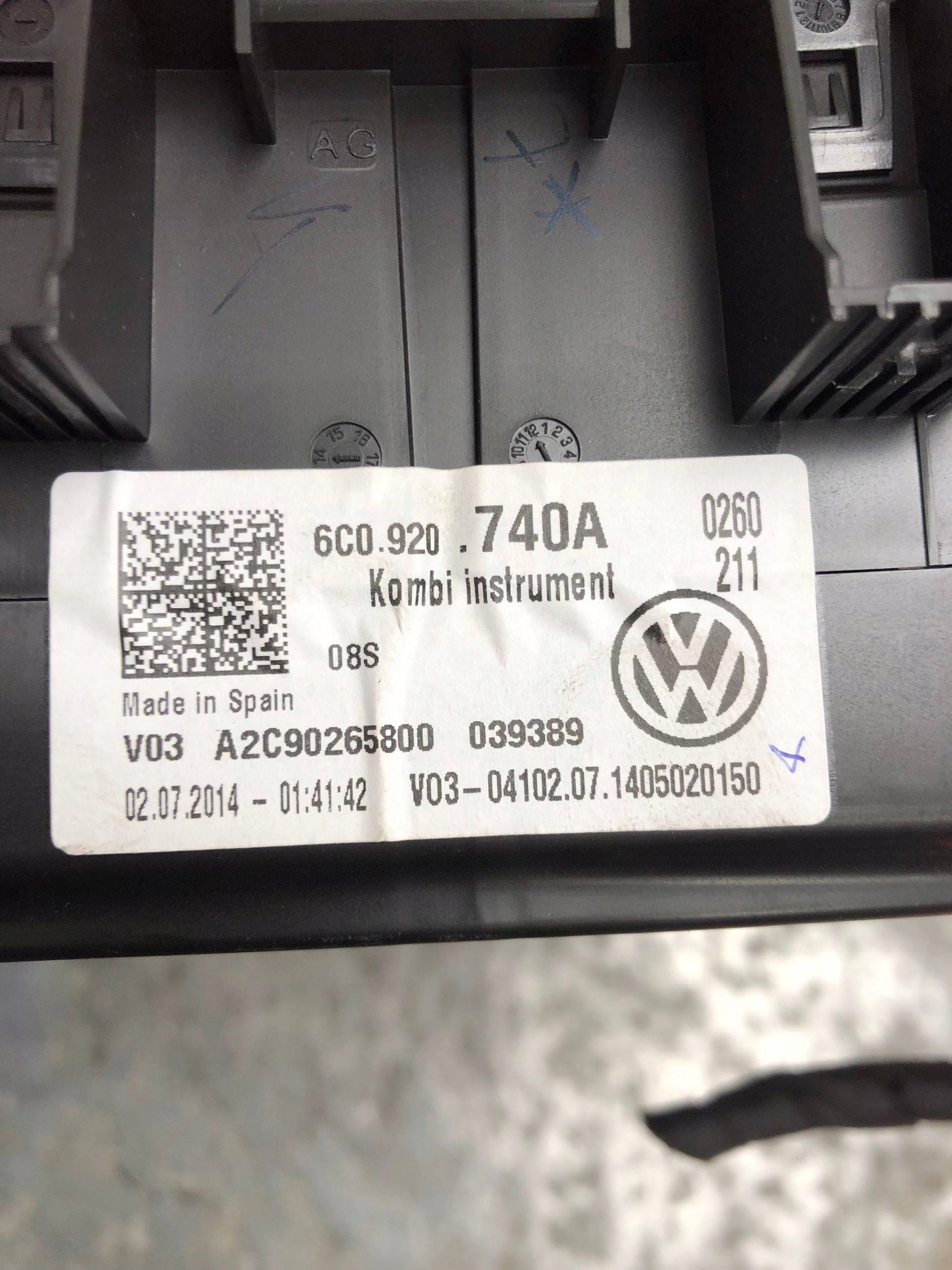 dials dials VW POLO V 6R 6C0920740A EUROPA
