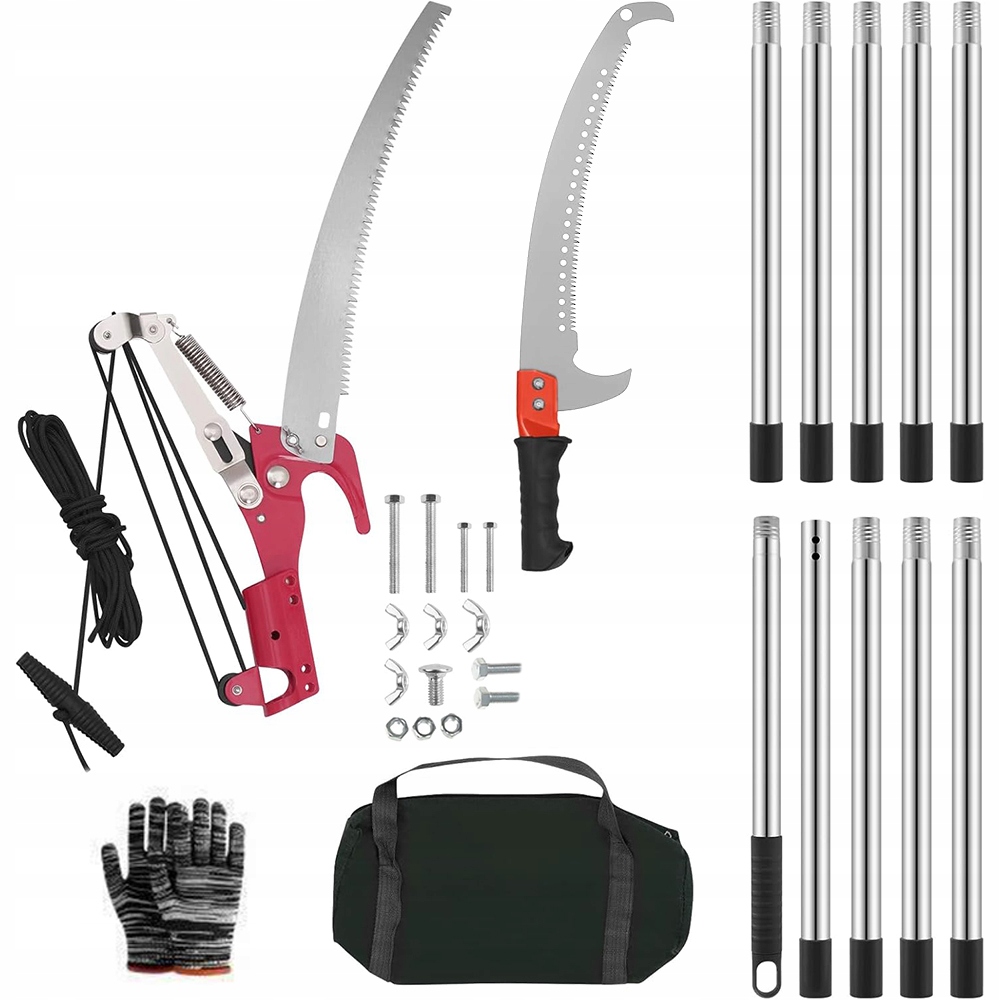 Zahradní nůžky Na Výložníku Teleskopická Pila 2v1 Na Větve Stromů 420 CM