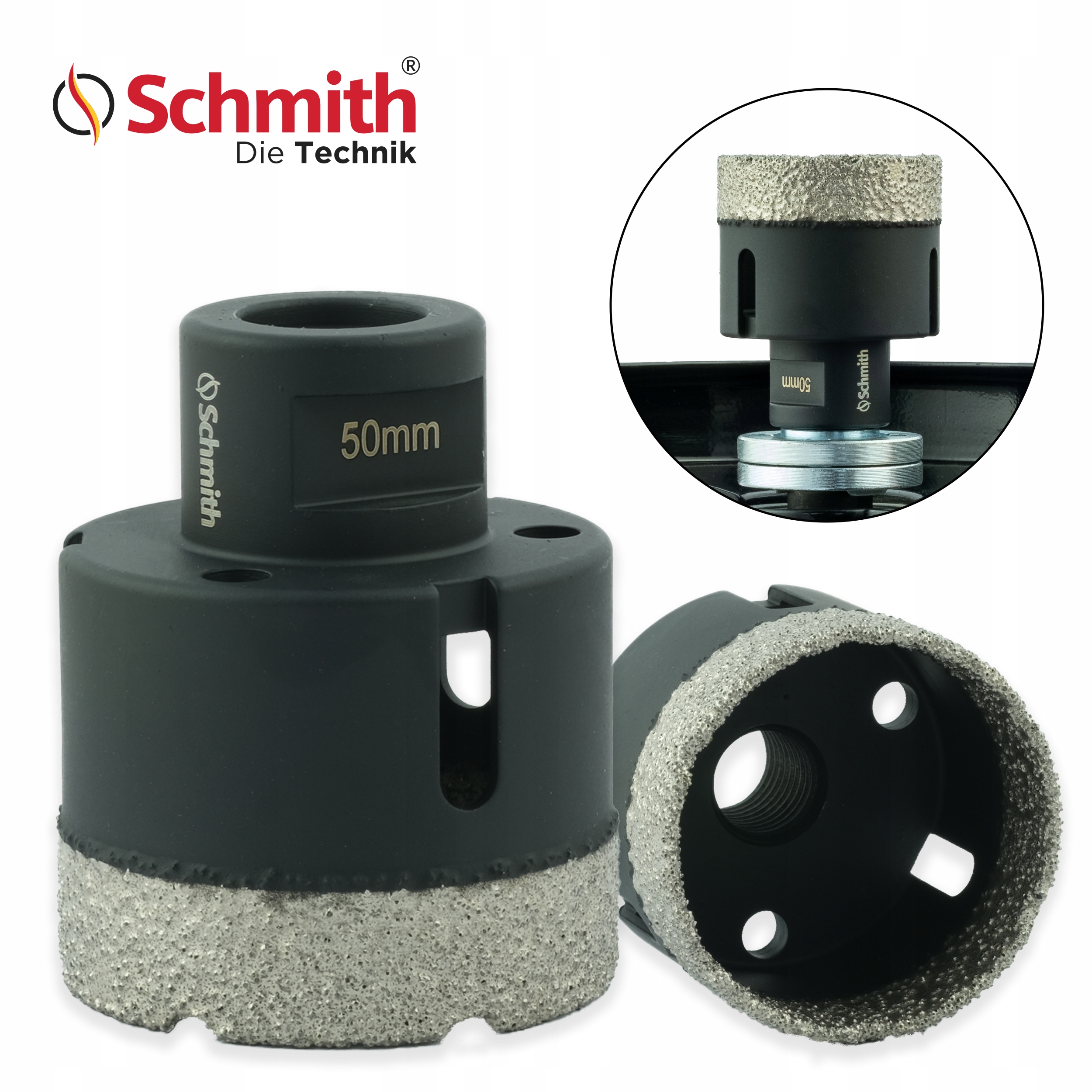 Korunkový Vrták s diamantovou korunkou M14 pro glazuru betonu 50 mm Schmith
