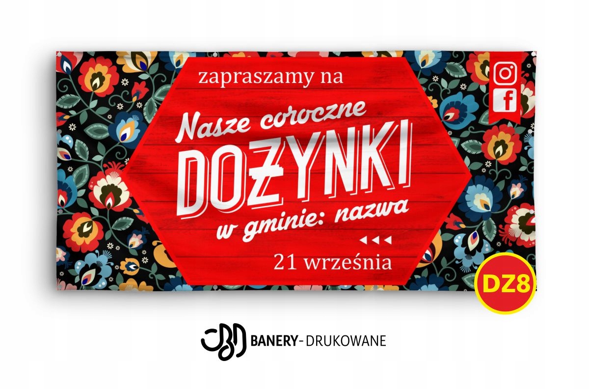 Baner Reklamowy Wzory 2x1m - Dożynki Gminne Powiatowe- Projekt Gratis