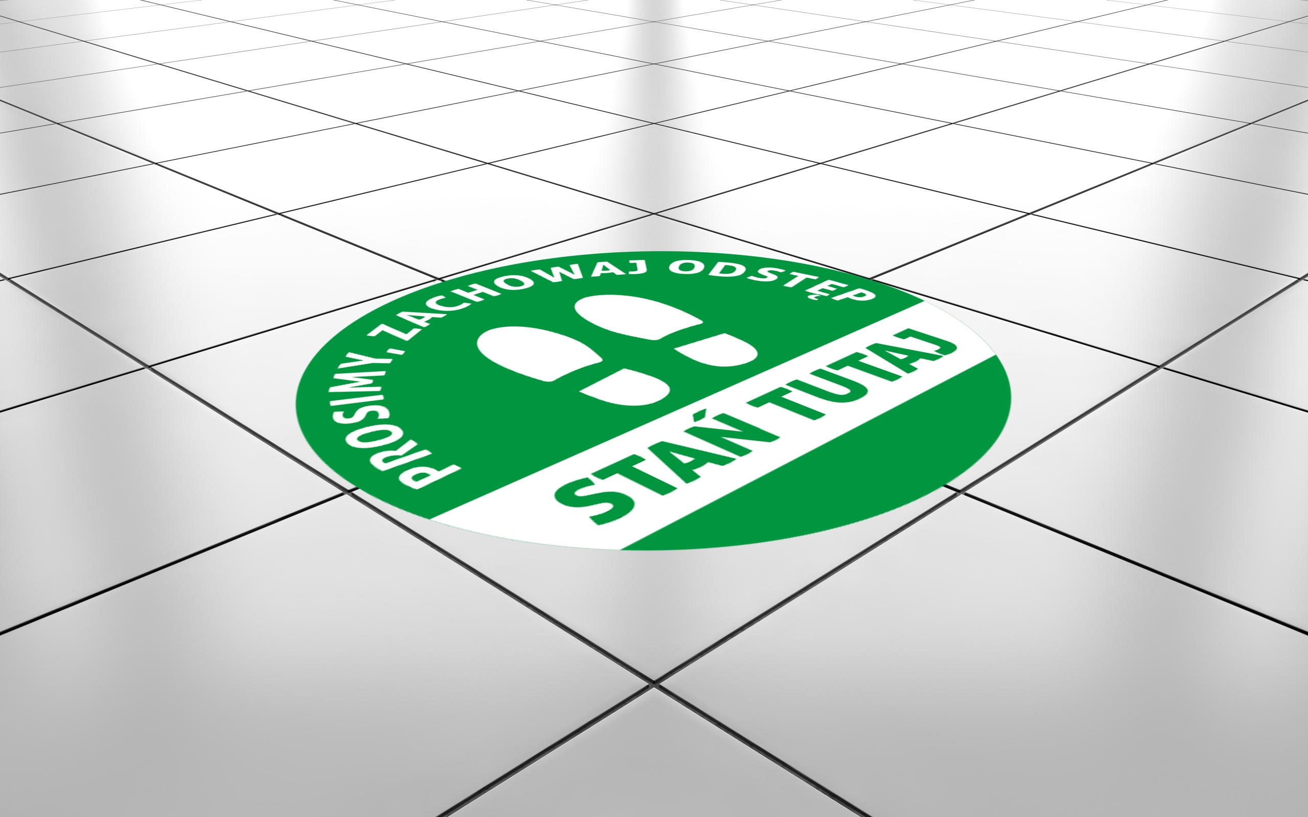 NAKLEJKA NA PODŁOGĘ 40cm STAŃ TUTAJ Kod producenta alejestudio_bhp