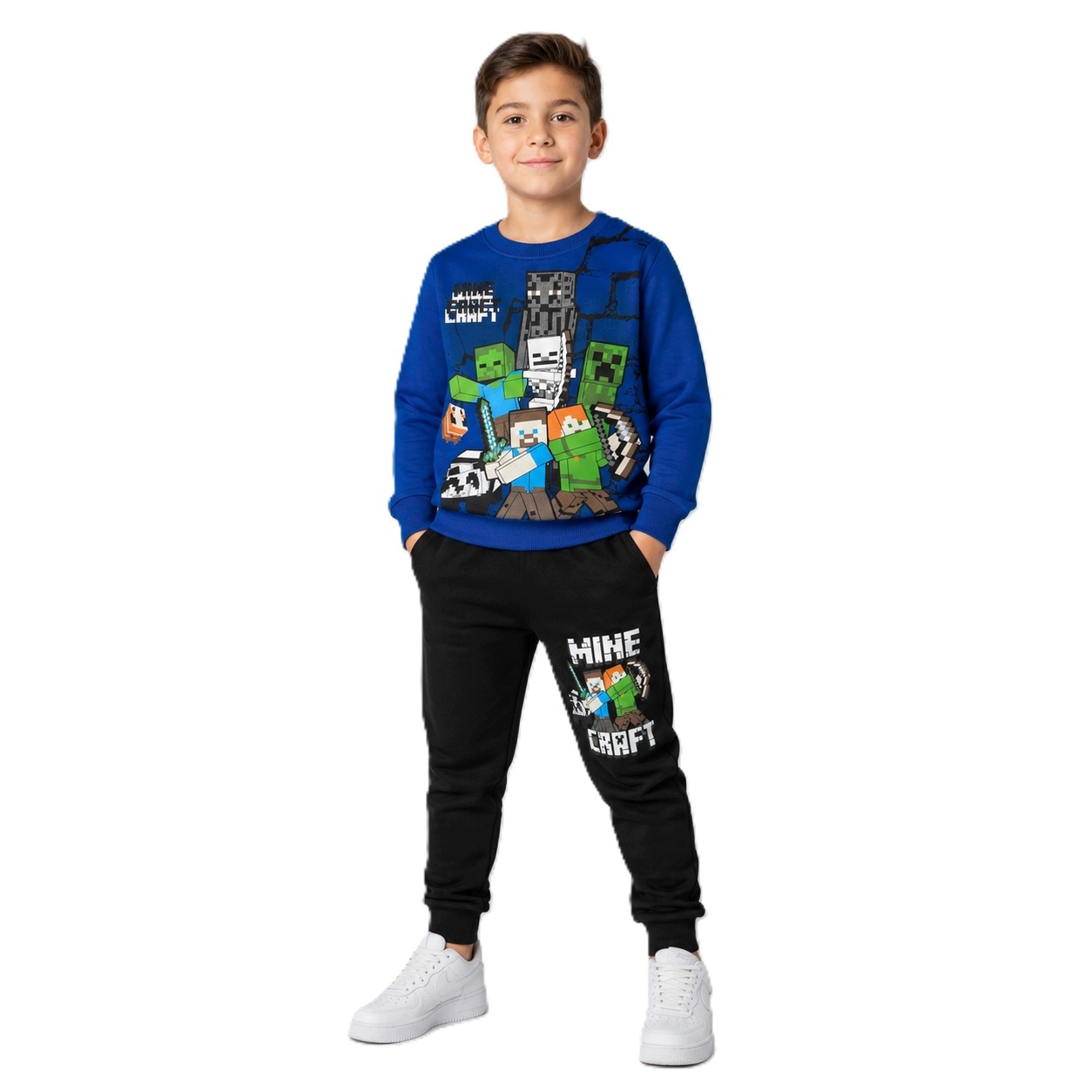 Dres chłopięcy 116 komplet bawełniany bluza spodnie Minecraft