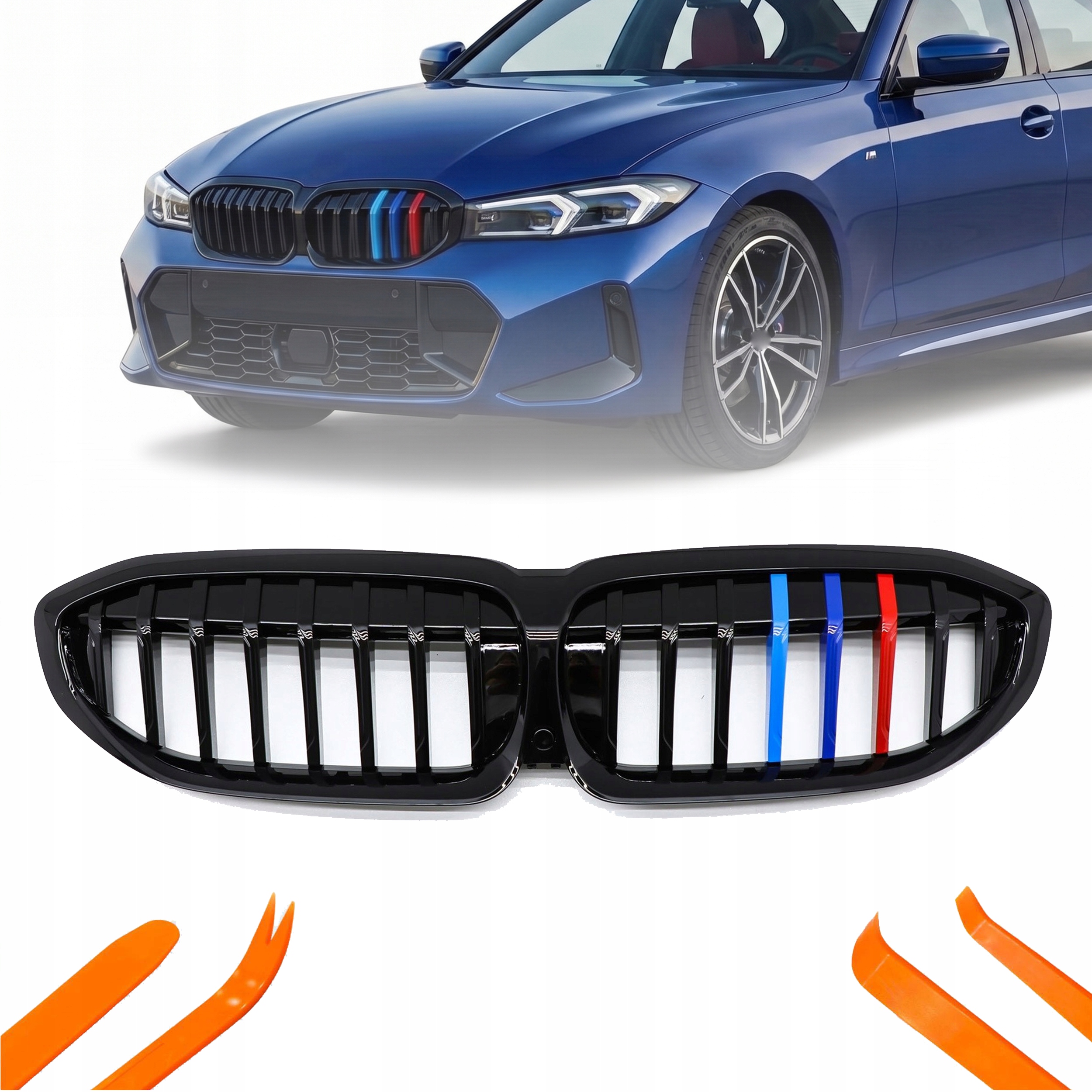 Atrapa Gril Ledvinky Bmw 3 G20 19-22 Černý Lesk Barva M Balení 1 Žebro