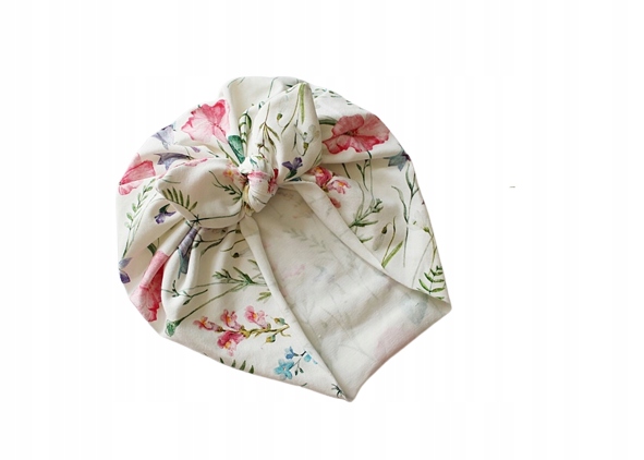

Czapka turban kwiaty łąka kokardka Lekki 42-44