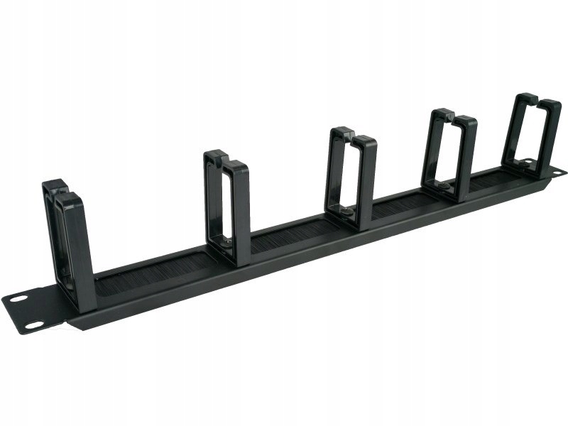 Alantec-Organizator kabli 1U 19" z przepustem szczotkowym, 5 plastikow