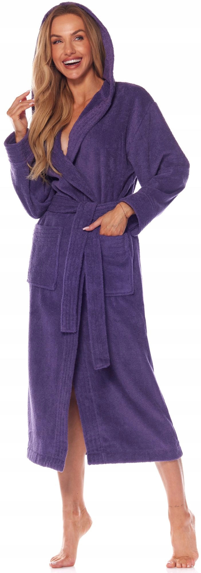 FROTTE DŁUGI BAWEŁNIANY SZLAFROK DAMSKI PODOMKA M Rozmiar M