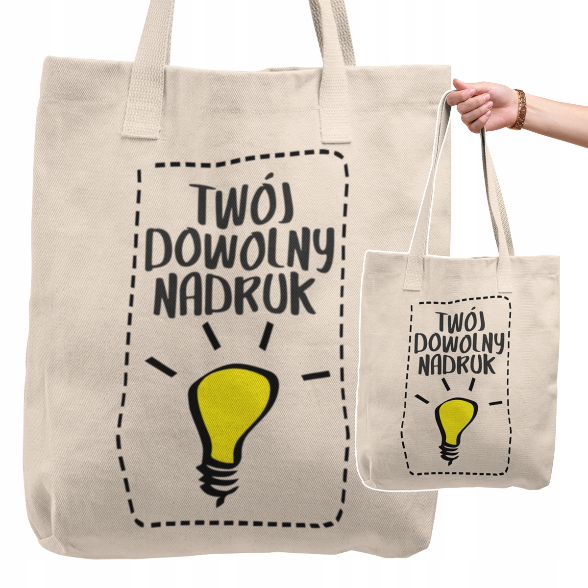 TORBA Z DŁUGIM UCHEM NA ZAKUPY Z TWOIM NADRUKIEM Marka inna