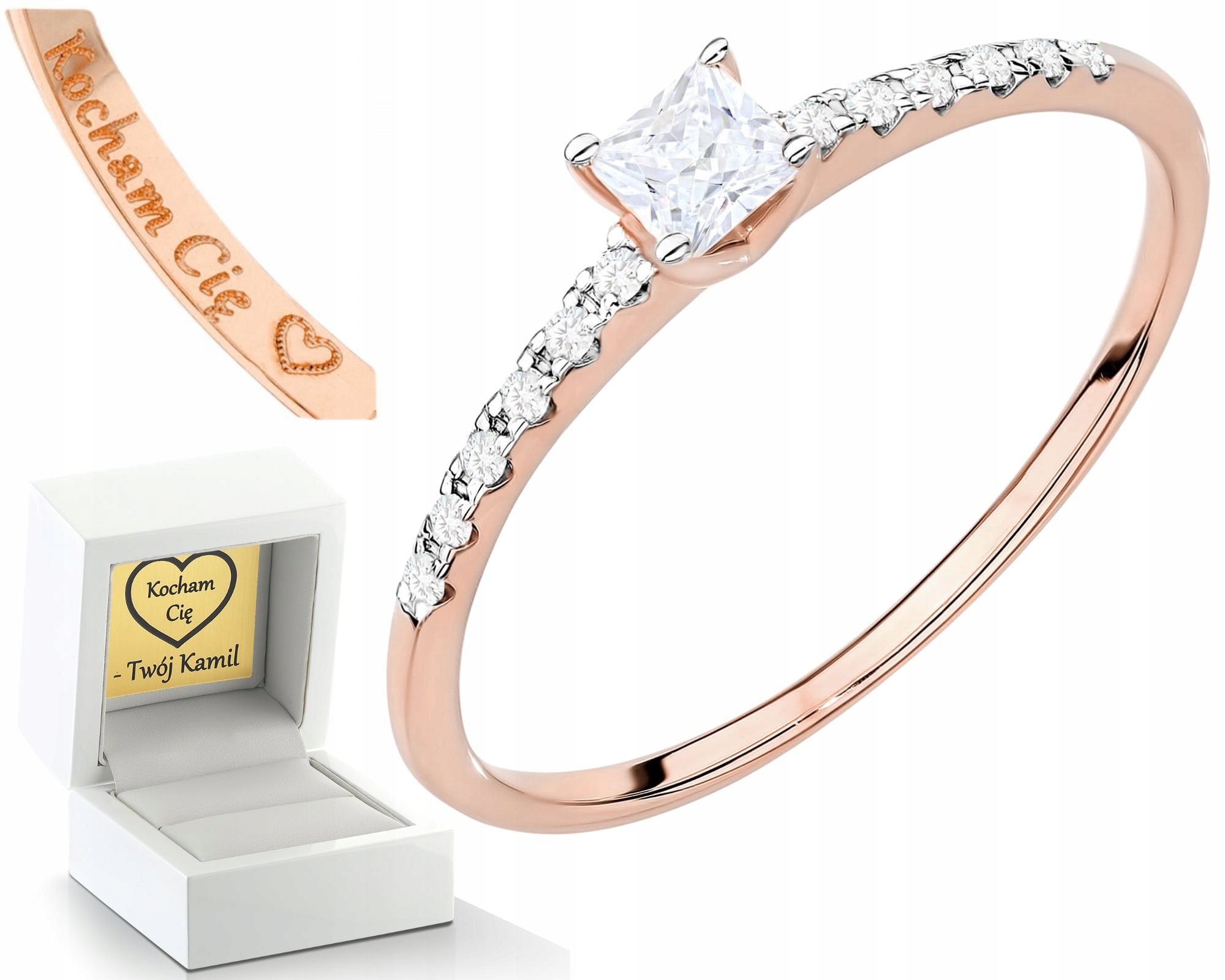 Růžové Zlato Prstýnek S Diamanty Zlato 585