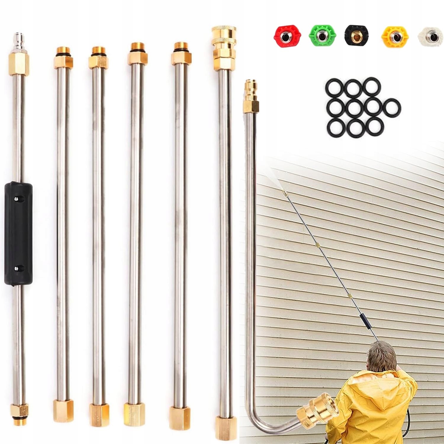 Przedłużenie Lancy Natryskowej Do Myjki Ciśnieniowej, Z 5 Końcówkami Dysz