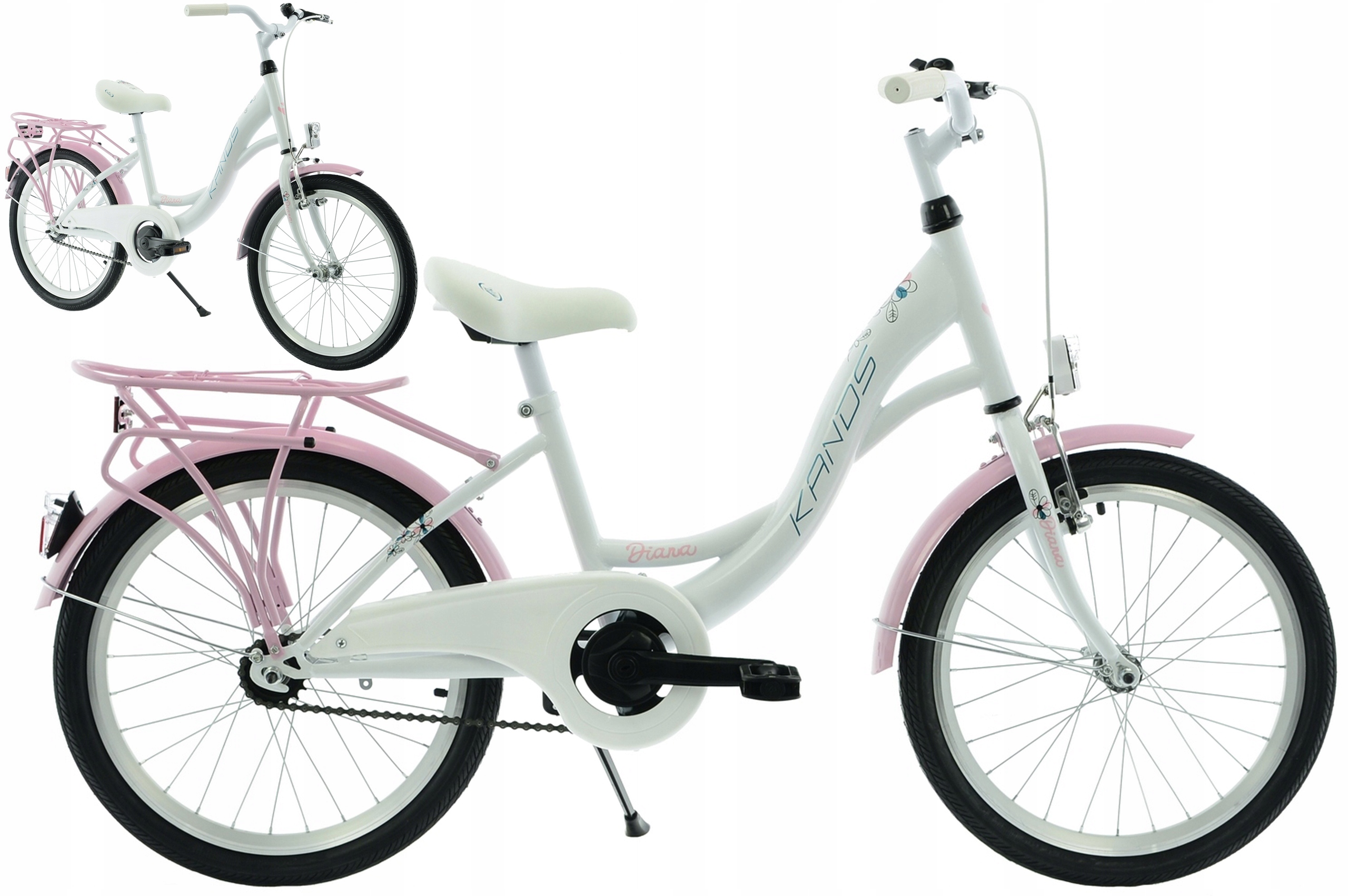 Rower dziecięcy 20" Kands Diana 1BN rama 13" biały różowy R24