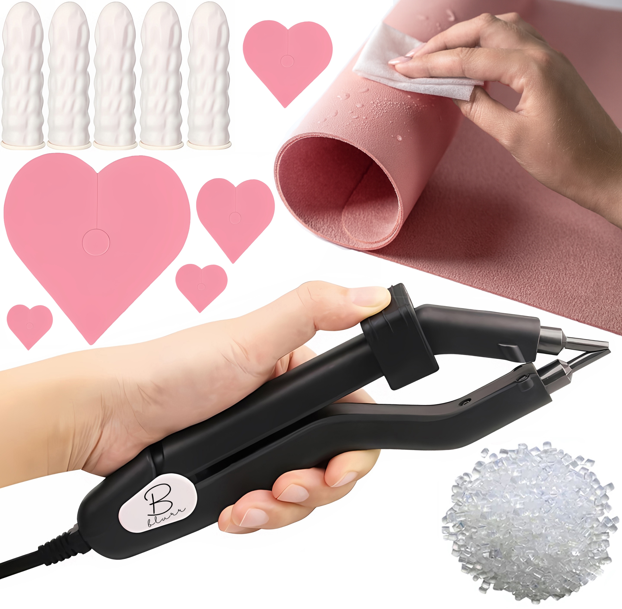 Set Na Prodlužování Vlasů Loof Svařovací stroj Keratin 10 g Ochranná podložka