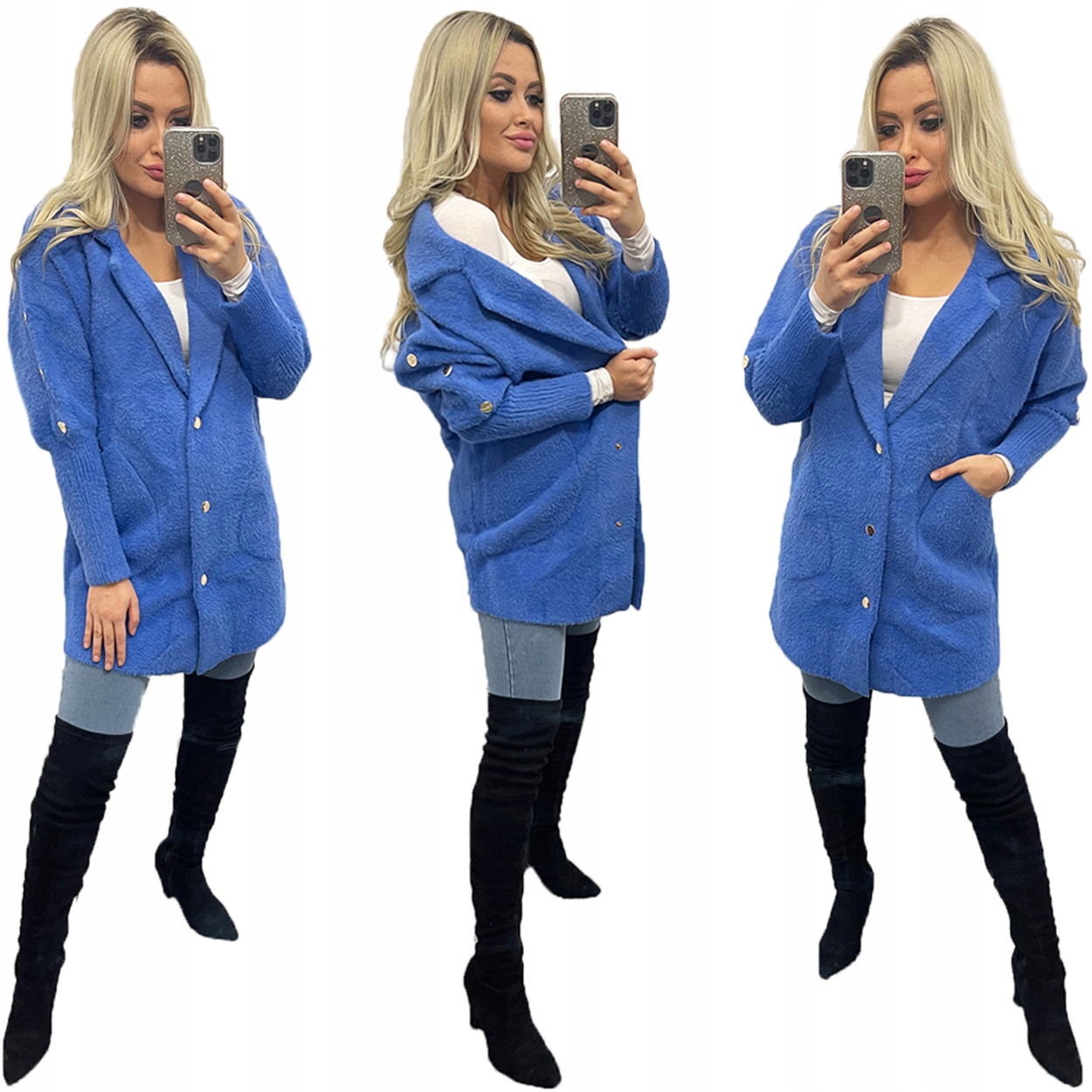 

Płaszcz Alpaki kurtka Wełna Modne Kolory oversize