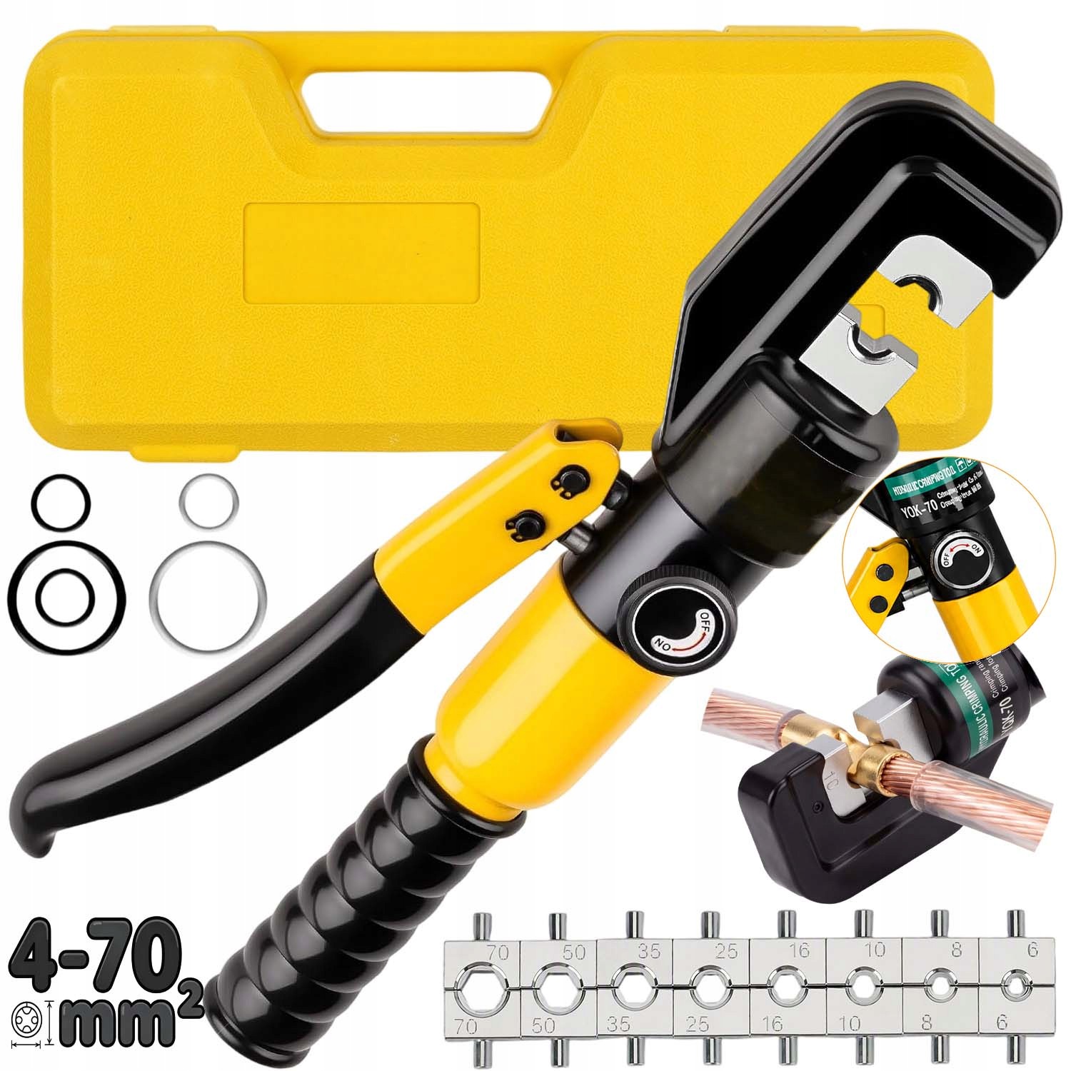Ruční Hydraulická Krimpovačka Pro Kabelové Dutinky 14T 4-70 MM2 31 CM