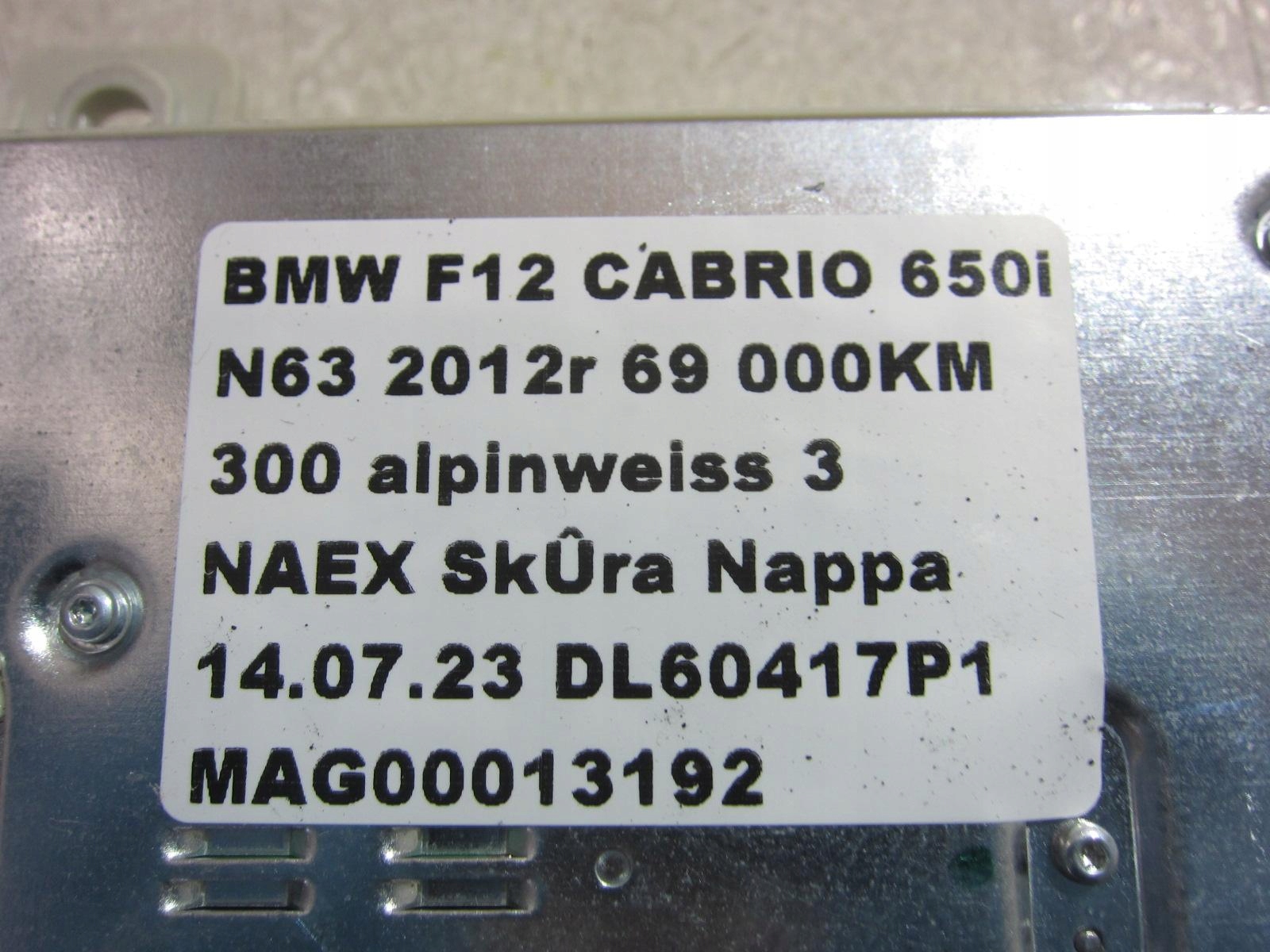 BMW 6 F12 F06 e63 antenna module amplifier 6957348