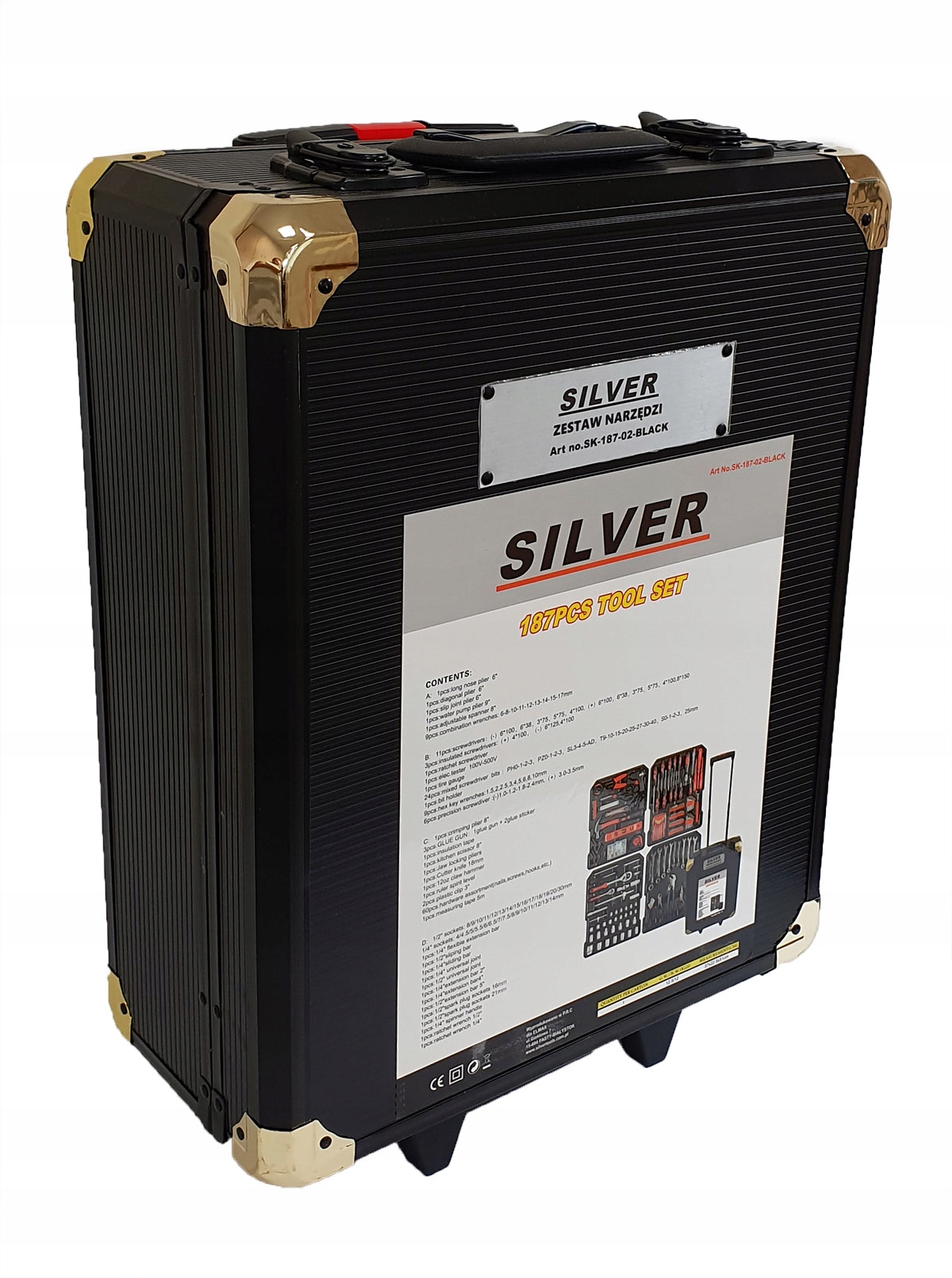 ZESTAW WALIZKA NARZĘDZIOWA NASADKI GRZECHOTKA KLUCZE GRZECHOTKI 419EL Liczba elementów w zestawie 419