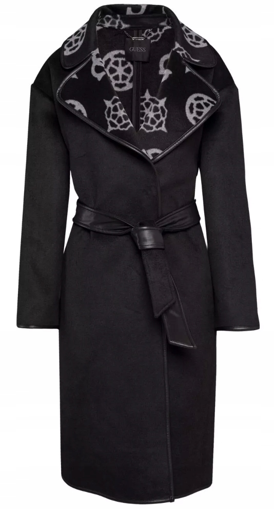 Dámský kabát Guess Ludovica Logo Wrap Coat Velikost M