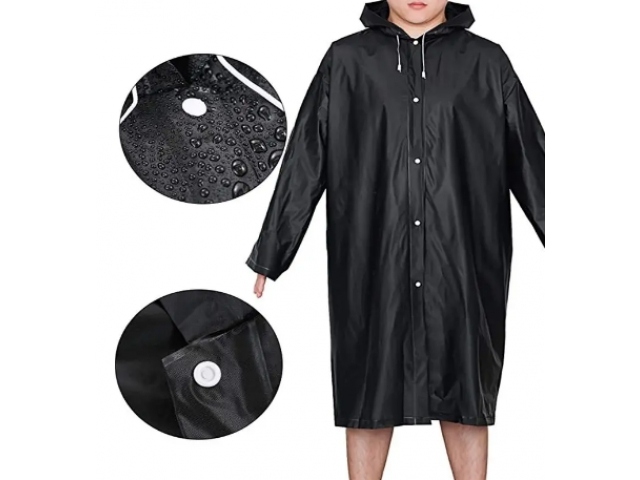 PŁASZCZ PRZECIWDESZCZOWY PELERYNA PONCZO UNIWERSALNY PONCHO Z KAPTUREM DUŻY Kolor czarny