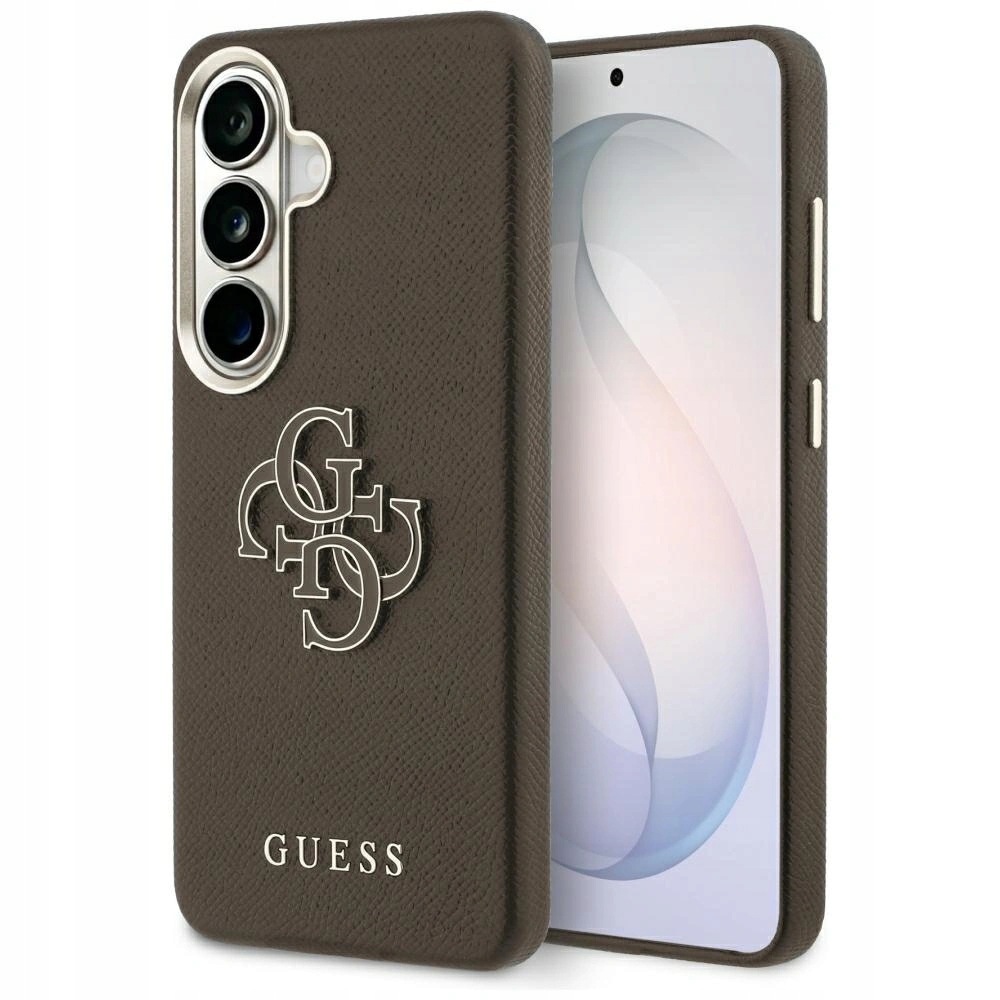 Pouzdro Guess Grained Big 4G Metal Logo pro Samsung Galaxy S26 hnědé