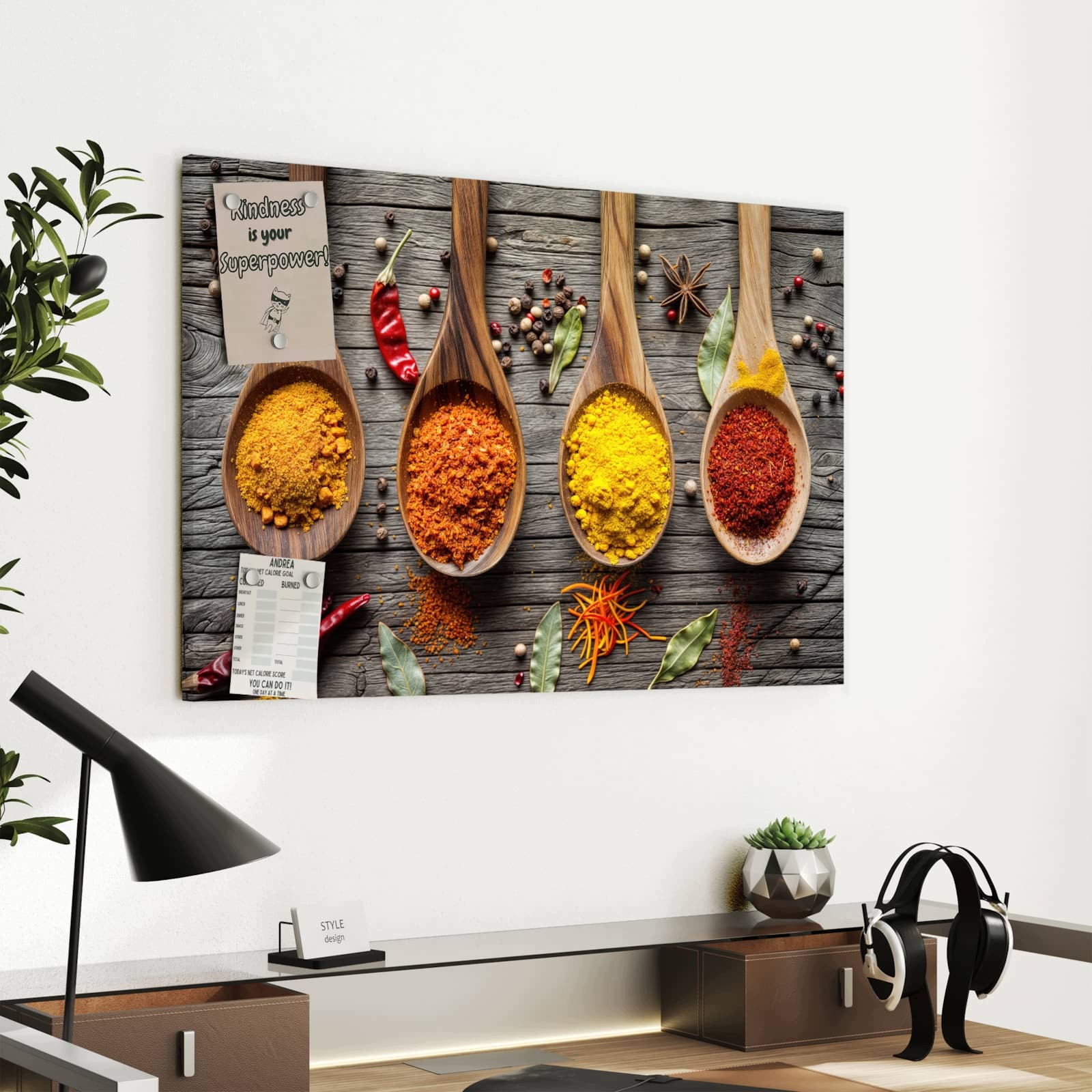 Magnetická tabule Koření Lyžki 60 × 40 cm