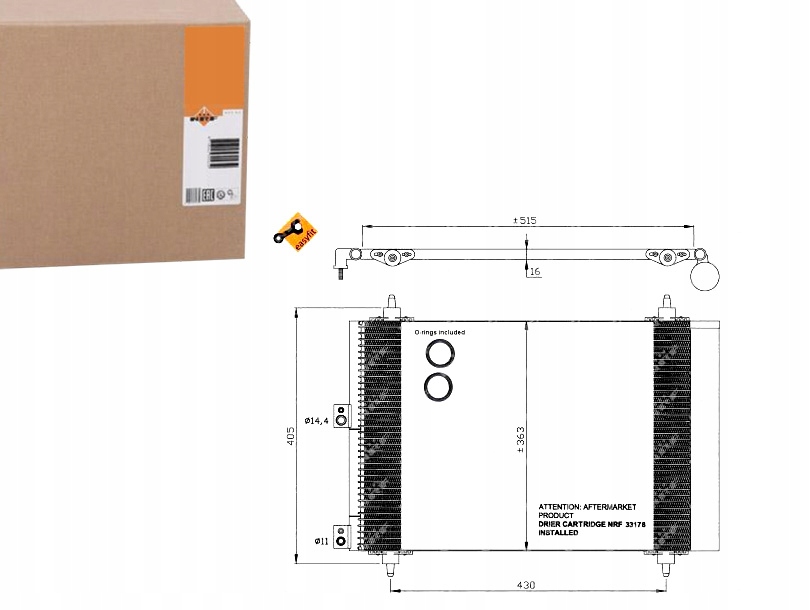 NRF35843 Kondenzátor Klimatizace Citroen C4/BERLING Asistent řidiče #33