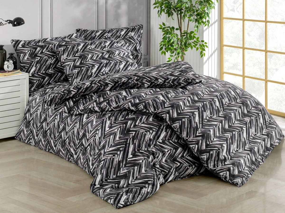 Brotex Francúzske obliečky Satén 220x200, 70x90 cm, Adonis black