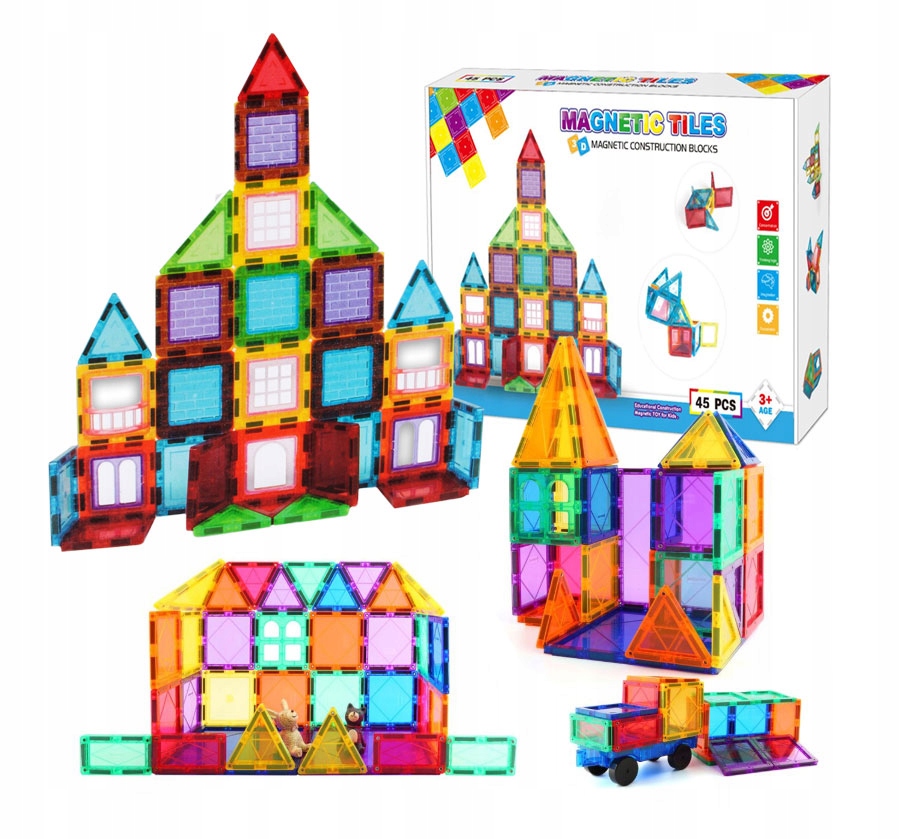 

Edukacyjne Klocki Magnetyczne Zestaw 45 El Panele