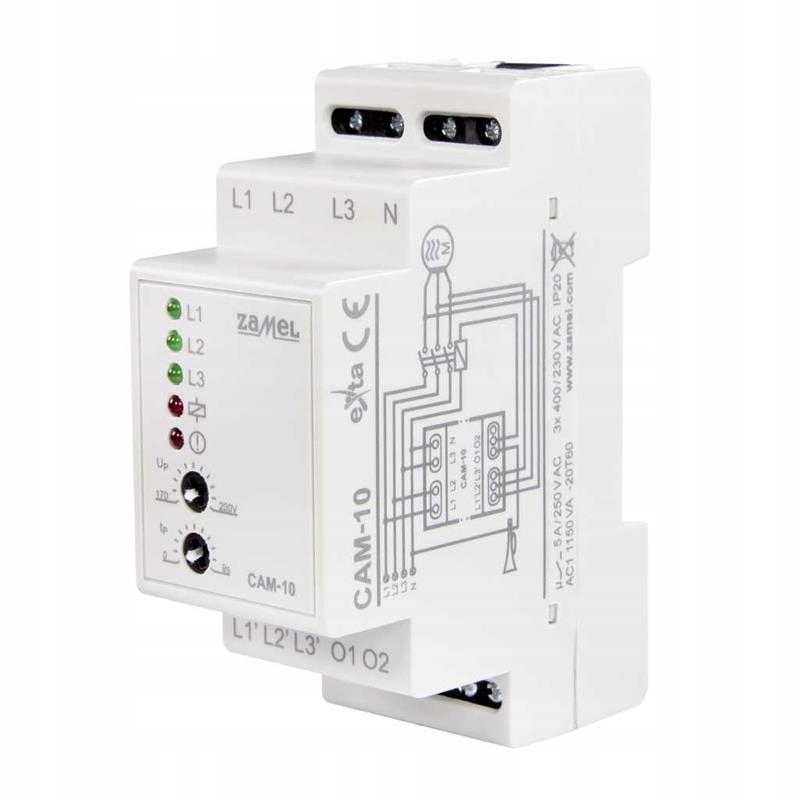Snímač asymetrie napětí s kontrolou stavu stykače CAM-10 Zamel