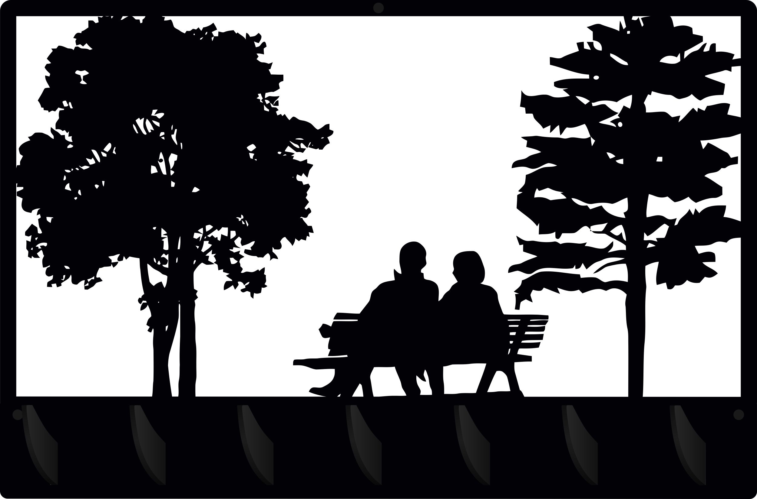 Nástěnný věšák na oblečení ažurový velký černý Pár romantický dárek