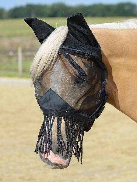 Busse, Maska przeciw owadom Fly Cover Fransen Gap II Pony czarny