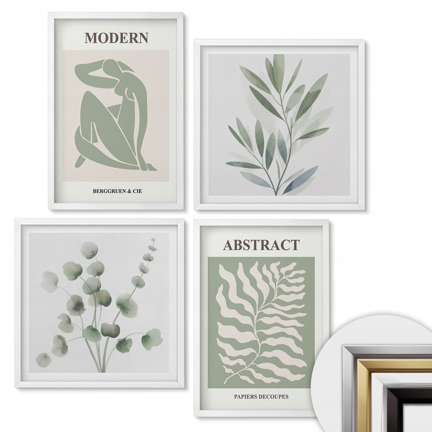 Sada rámků s obrazy Dekorativní sada Design Matisse rostliny boho