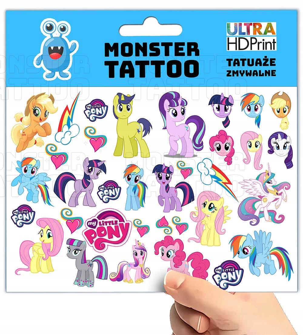 TATUAŻE ZMYWALNE TYMCZASOWE DLA DZIECI MY LITTLE PONY WZORY ORYGINALNE Marka Inna
