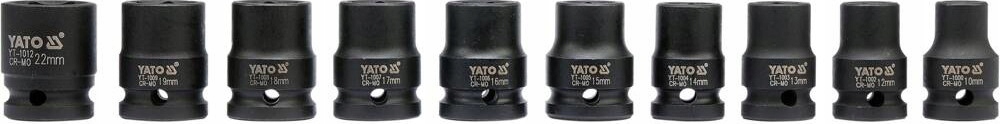 YATO NASADKI KLUCZE UDAROWE NASADOWE AS-DRIVE 1/2" ZESTAW 10szt. Kod producenta YT-1025