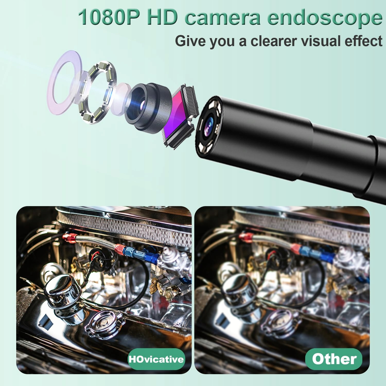 ENDOSKOPKAMERA 8mm IP67 Wodoodporna 4.3" IPS 1080P HD 5M — miniatura 4