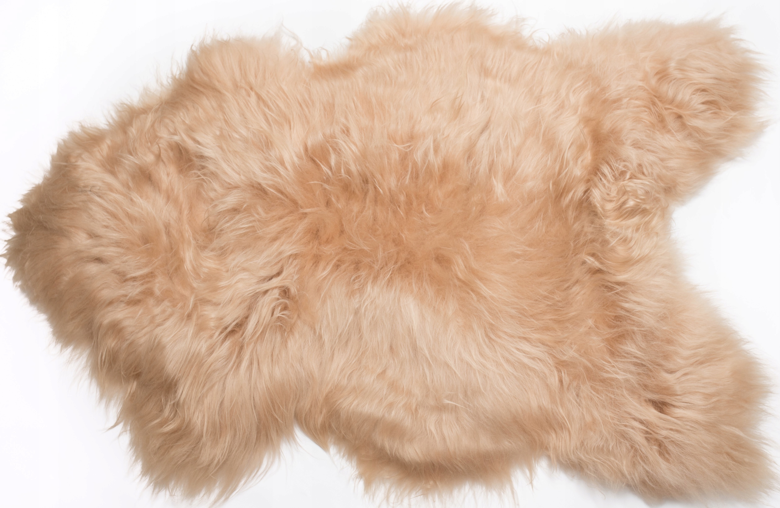 Kožený koberec z přírodní ovčí kůže s dlouhým vlasem Cappuccino