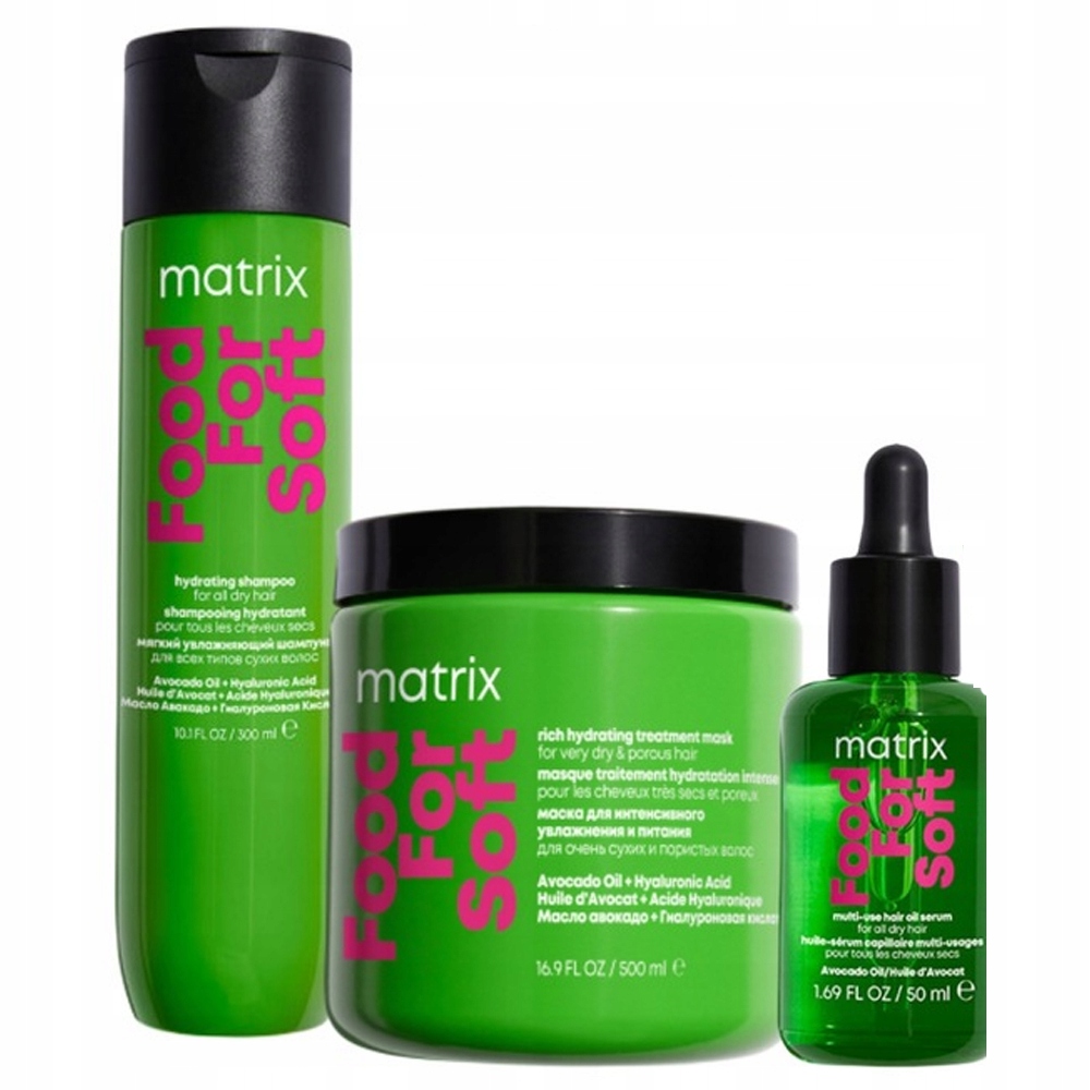 Matrix Food For Soft zestaw nawilżający włosy szampon maska olejek