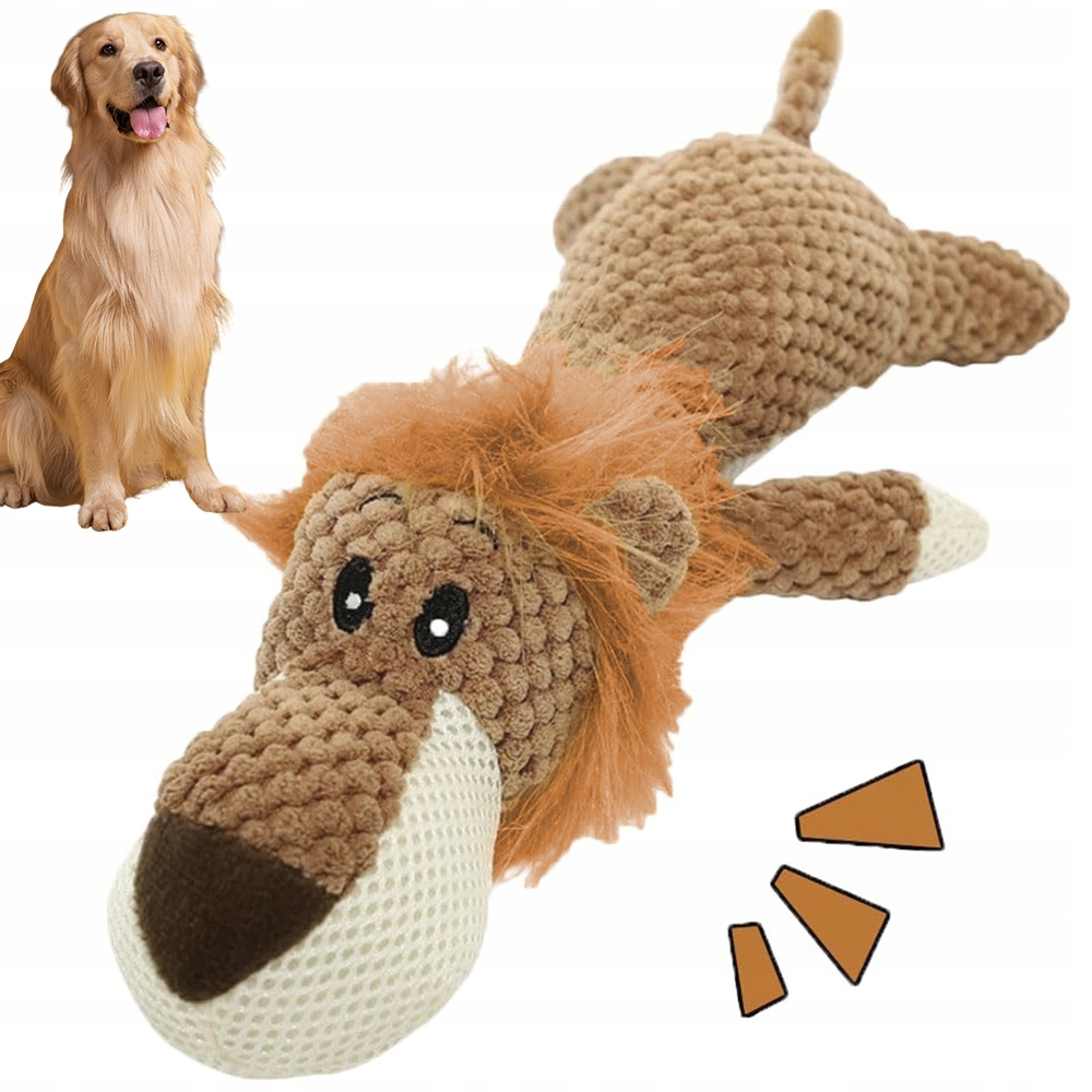 Levně Lev Plyšák Hračka Pro Psy Odolná Kousátko Interaktivní Hračky 36 CM