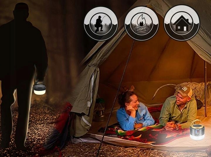 Lampka LED Kempingowa z Powerbankiem na Ryby Model Solar