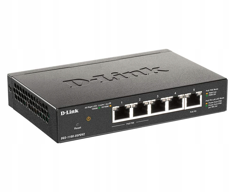 Prepínač D-link DGS-1100-05PDV2 Gigabit Poe